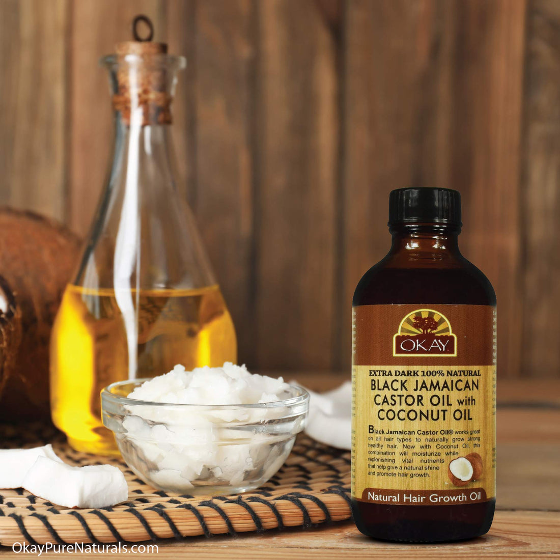 Okay Xtra Dark Black Jamaican Castor Oil with Coconut Oil, 4 Ounce