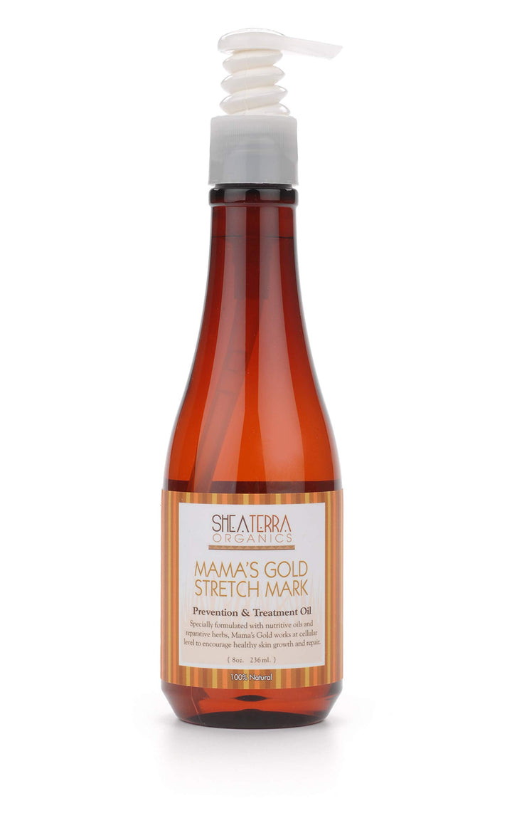 Shea Terra Organics Mama and Baby Collection | Mama’s Gold Stretch Mark Wonder Oil| Non Toxic All Natural Maternity & Postpartum Belly Oil for Stretch Marks Prevention & Cellular Skin Repair – 8oz