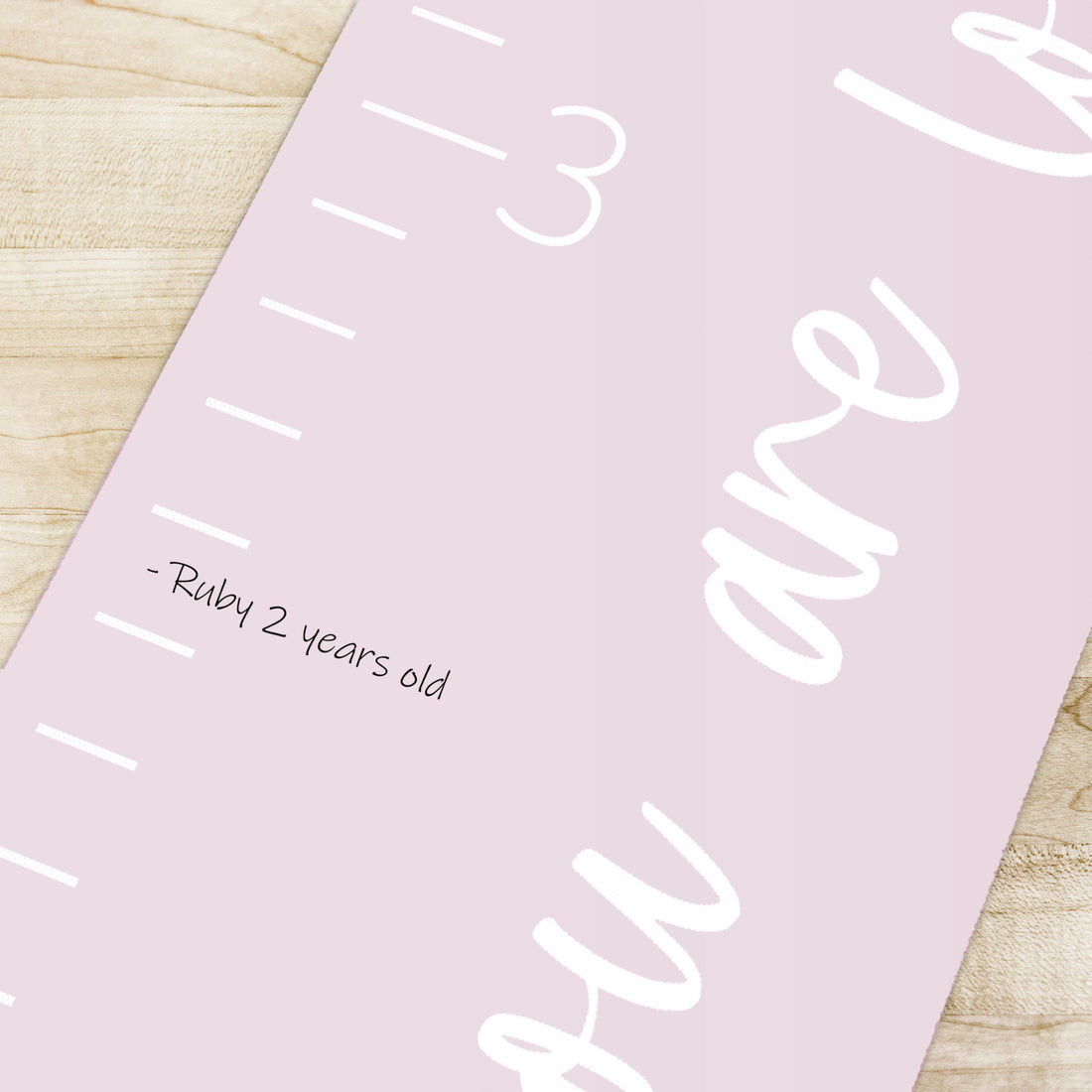 Morxy Canvas Growth Chart for Kids - Unisex Room Wall Decor - Measuring Height Wall Tape (Loved Beyond Measure- Pink)