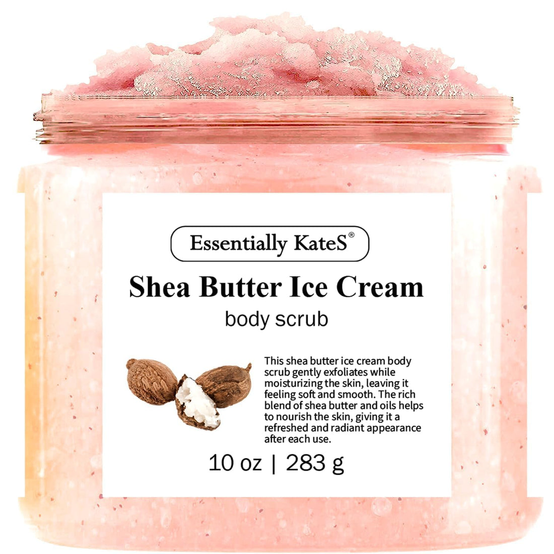 Shea Butter Ice Cream Body & Foot Scrubs 10 Oz - a Soft Serve Texture with a Nice soothing and Moisturizing Effect. Scent is Beautiful - The best stocking stuffer.
