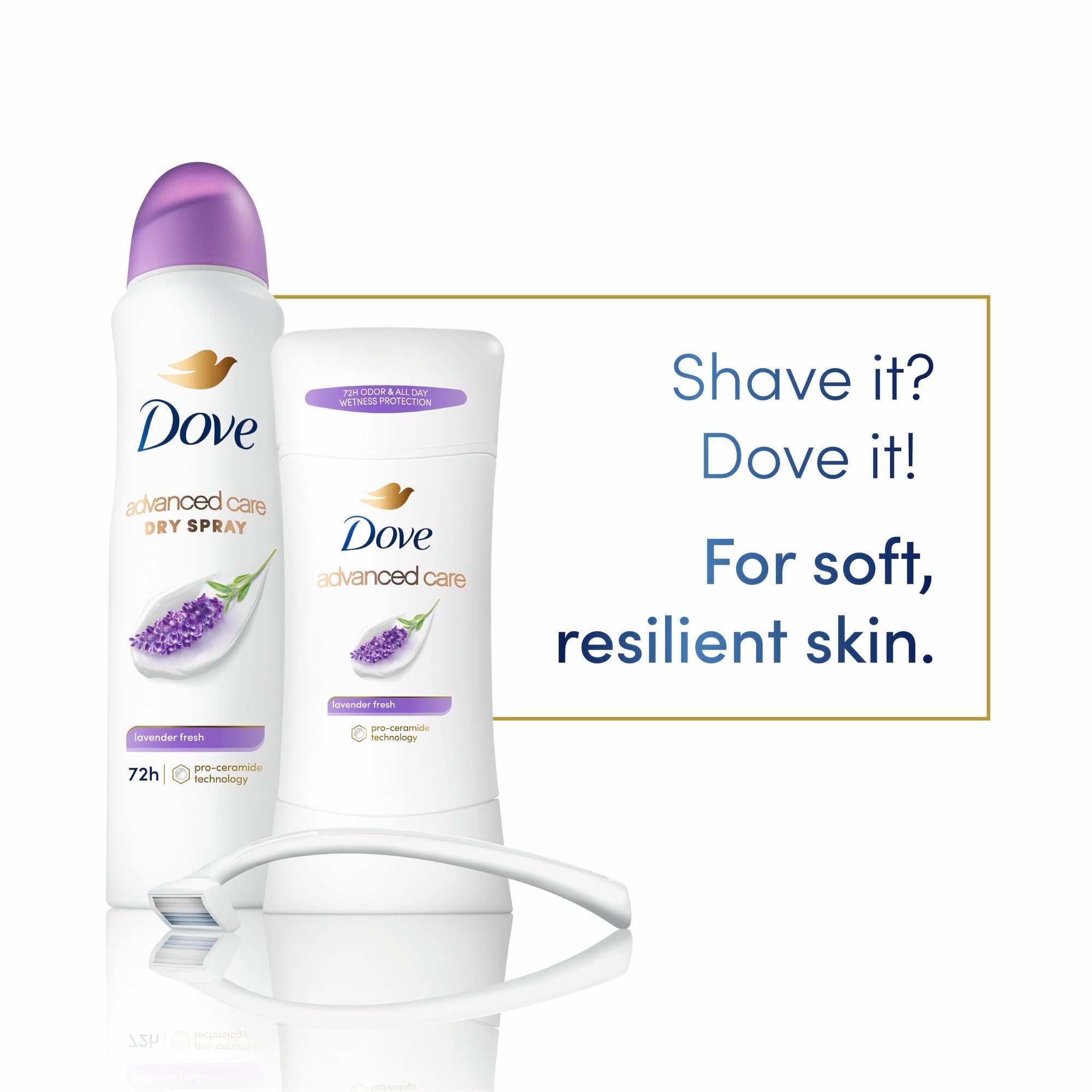 Dove Antiperspirant Deodorant Stick with 48 Hour Protection Lavender Fresh Deodorant for Women 2.6 oz 4 Count