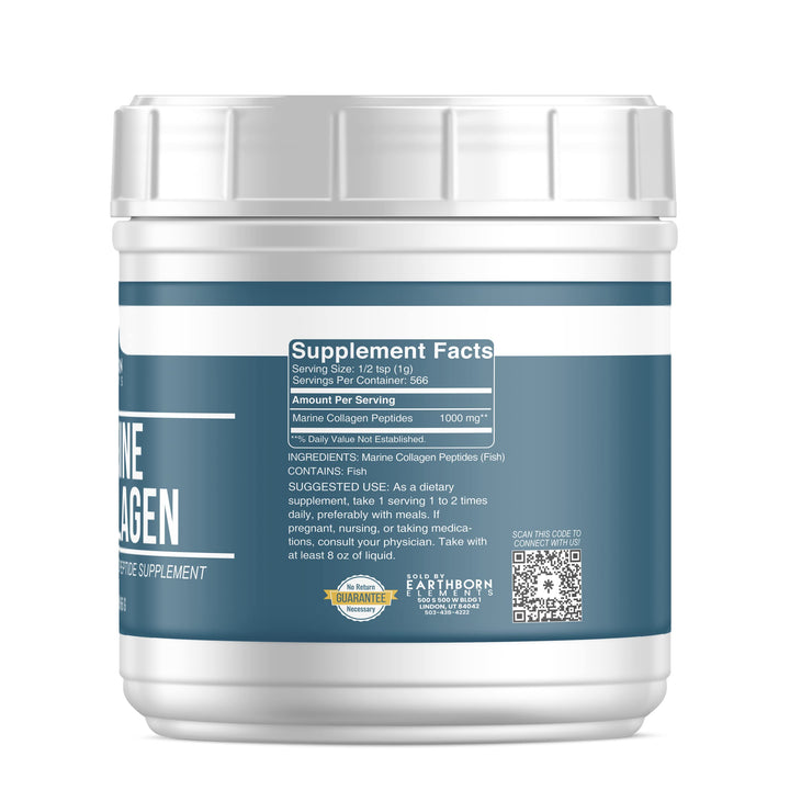 Earthborn Elements Hydrolyzed Marine Collagen Peptides Powder 1.25 lb, Pure & Undiluted, Dietary Supplement