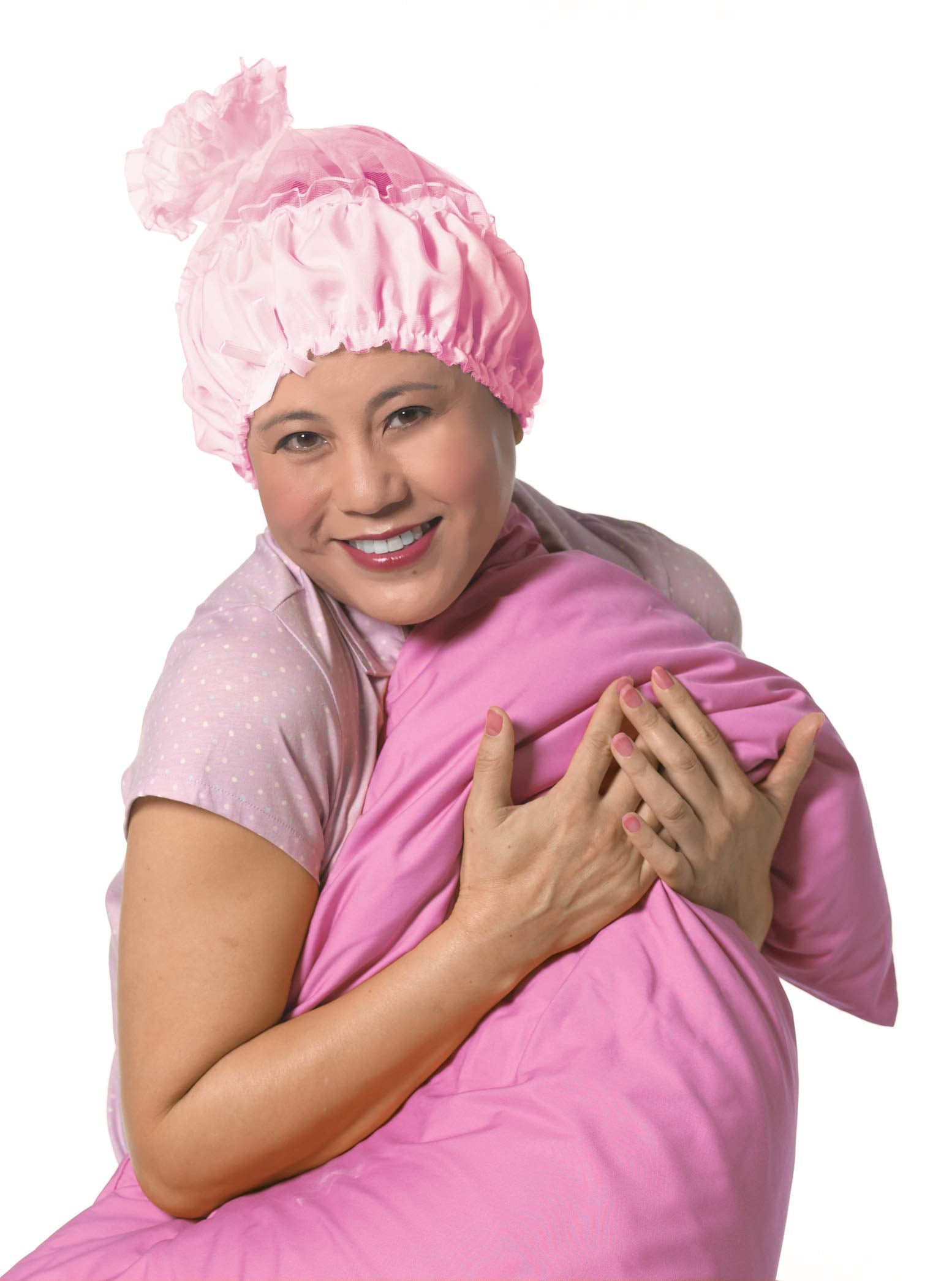 Andre Sleep Wear 1600 Satin Swirl, Pink, One Size Fits All