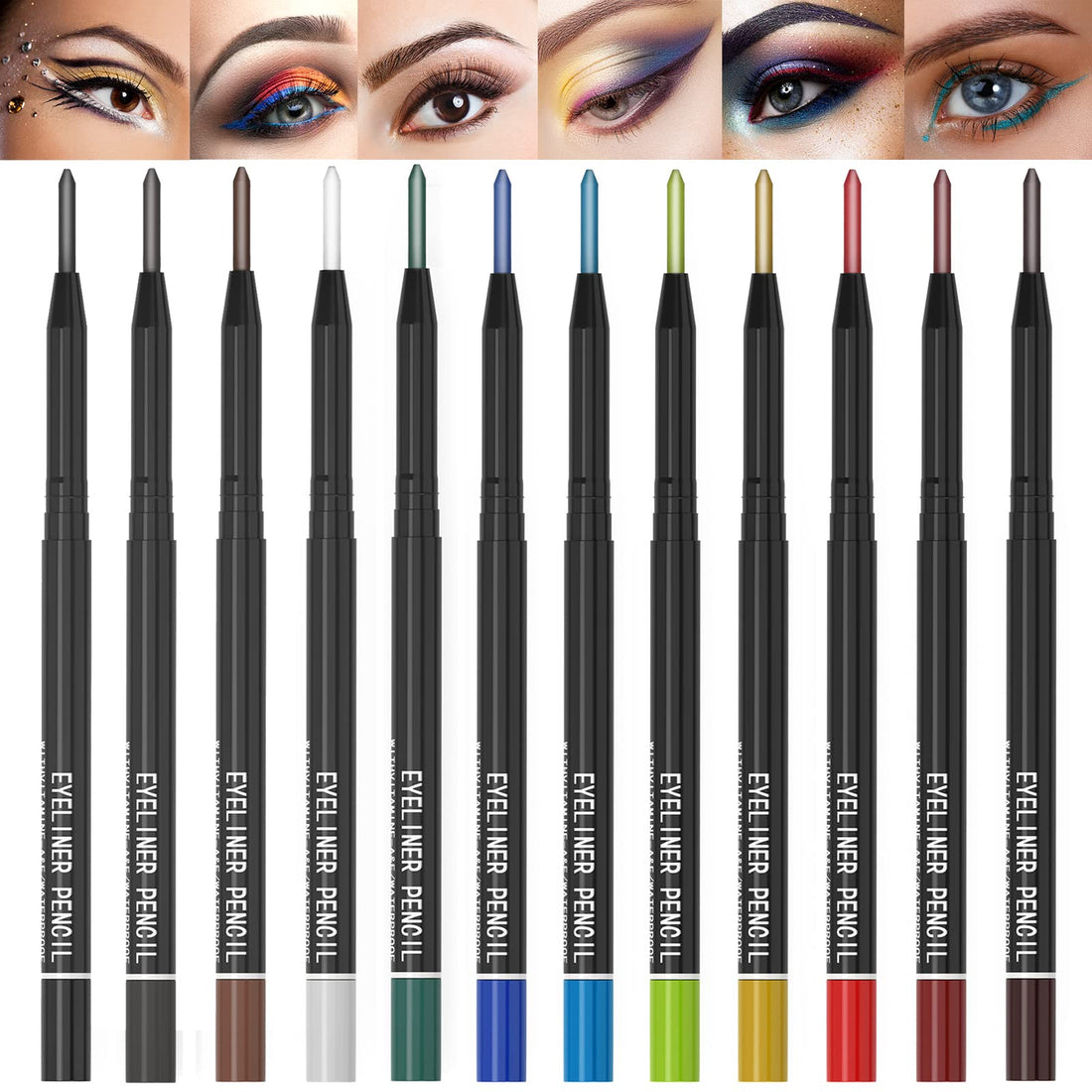 12 Kinds Of Color Eyeliner Pen, Eyebrow Pen,Eye Shadow Pencil , Lip Line Pen, Eyelid Pad, Pencil Makeup Set Tool (12PCS)