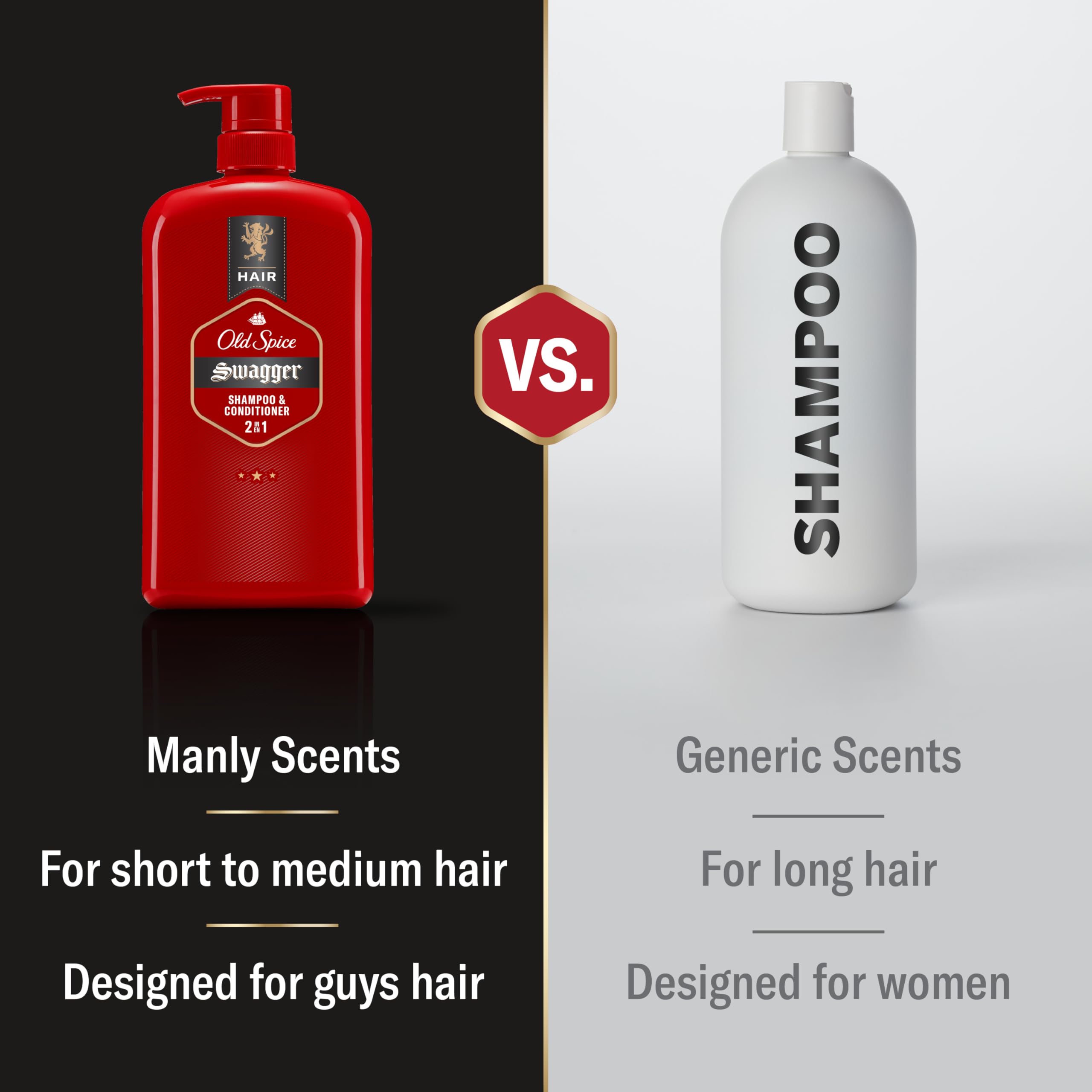 Old Spice Swagger 2-in-1 Shampoo and Conditioner Set for Men, Cedarwood Lime Scent, Healthier, Fuller, More Moisturized Looking Hair, Barbershop Quality, 29.2 Fl Oz Each, Twin Pack