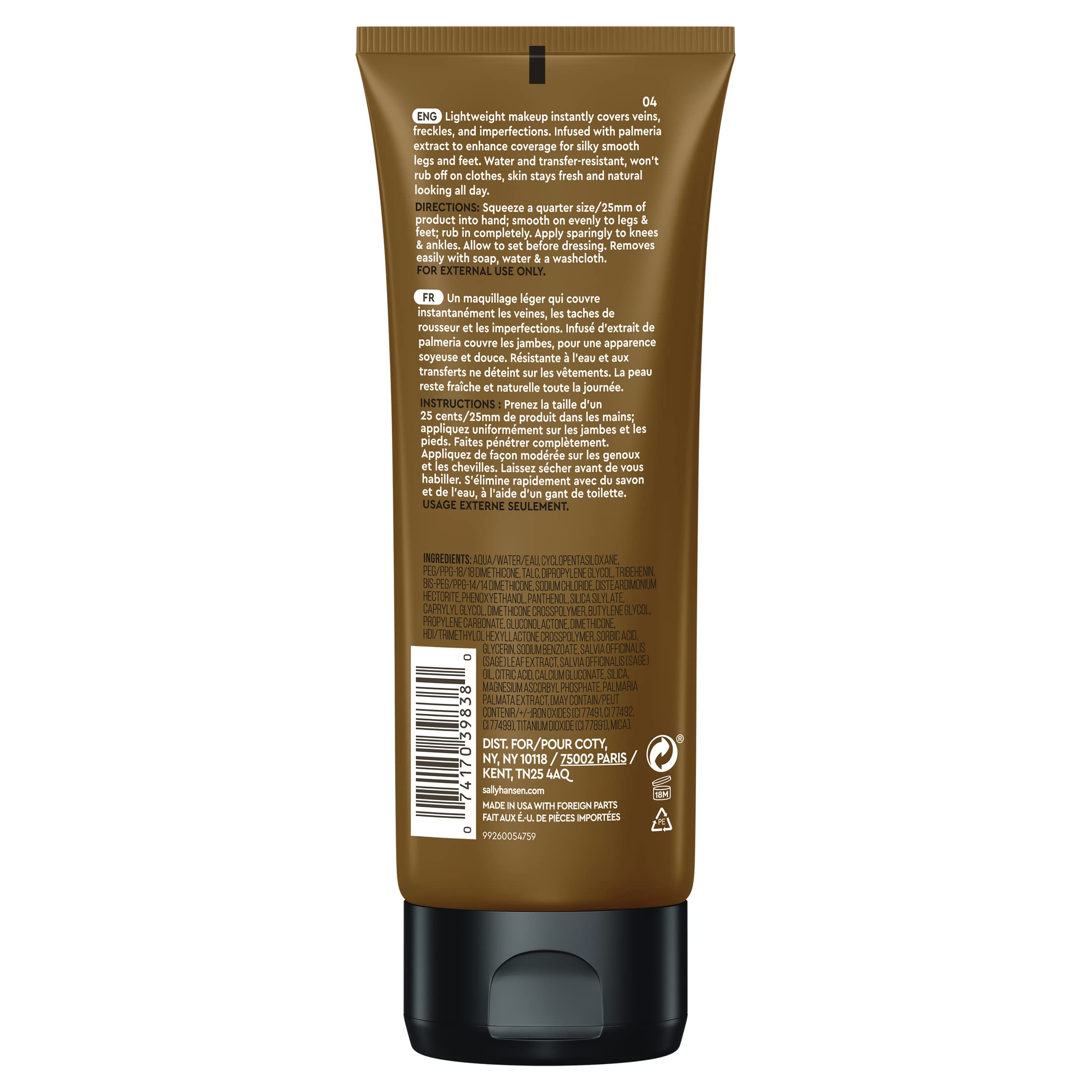 Sally Hansen Airbrush Legs®, Leg Makeup, Deep, Easy Application, Flawless Looking Legs, Water Resistant, Transfer Proof Lotion