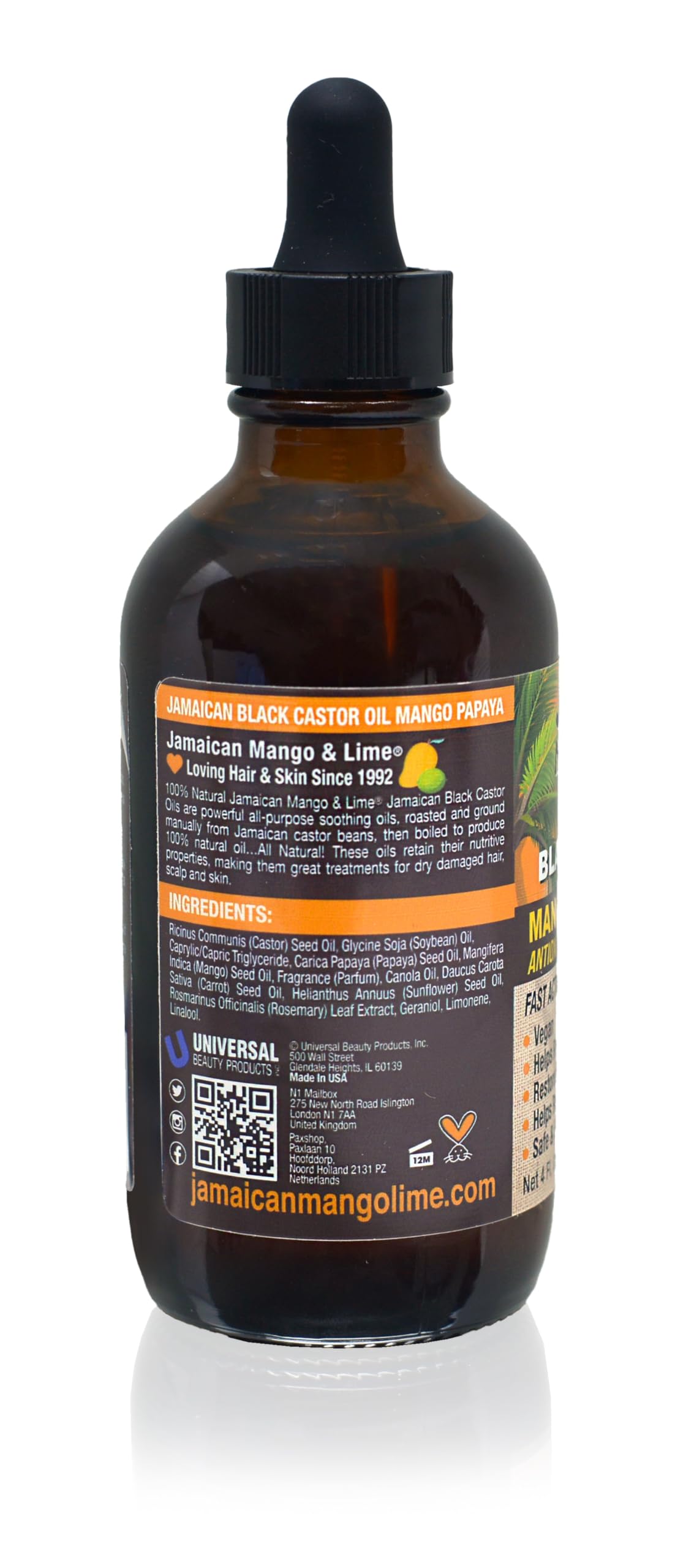 Jamaican Mango & Lime Black Castor Oil (Mango Papaya) 4oz