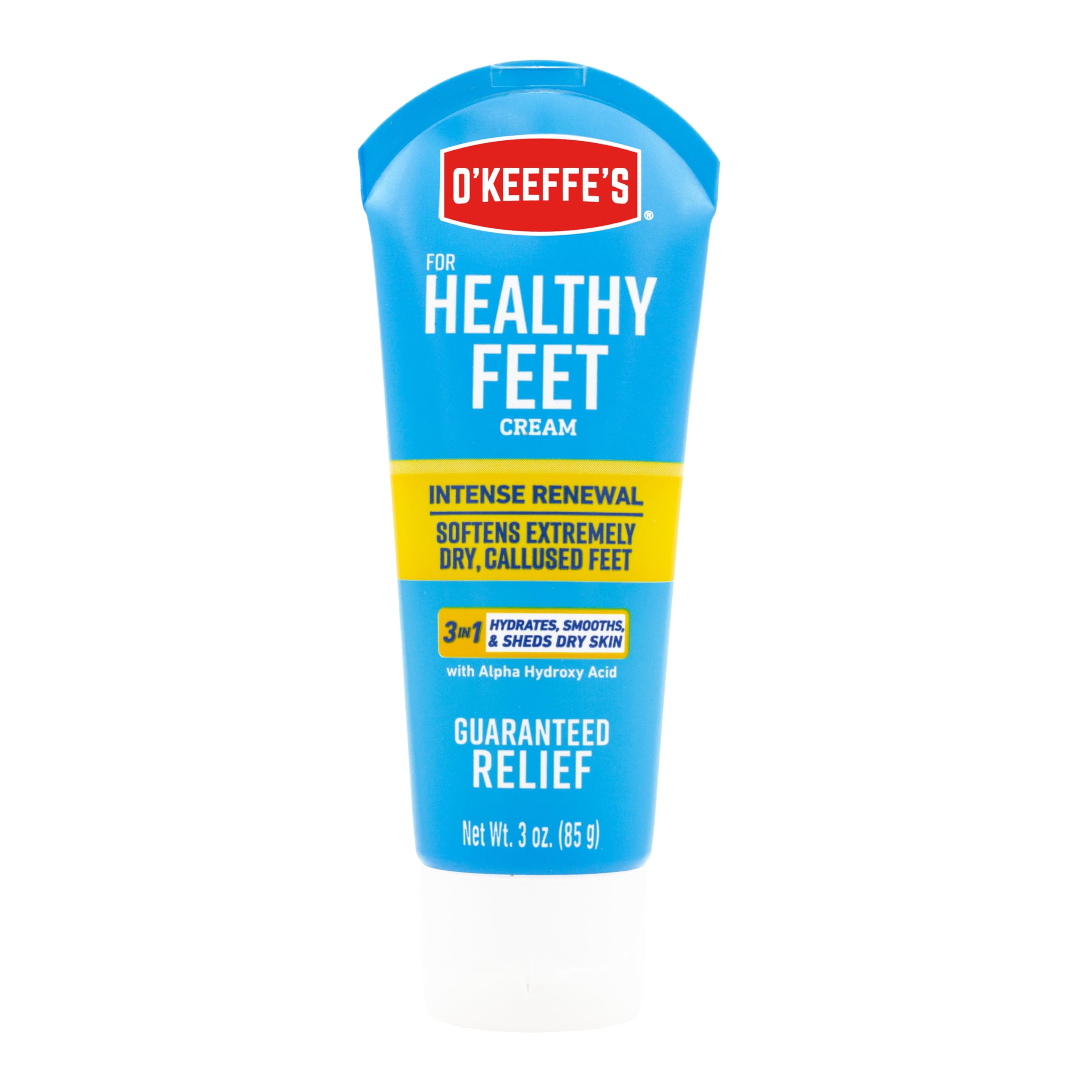 O'Keeffe's Healthy Feet Intense Renewal Cream with Alpha Hydroxy Acid; Softens and Exfoliates Extremely Dry; Callused Feet; 3oz Tube (Pack of 1)