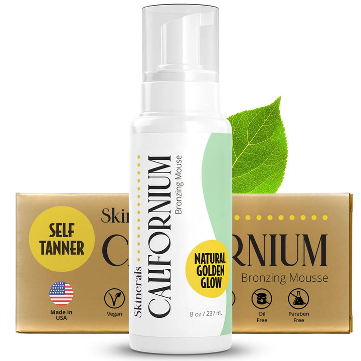 Skinerals Self Tanner Sunless Bronzer Californium Natural and Organic Ingredients for Safe Alternative to Sun Tanning (8 Ounce)