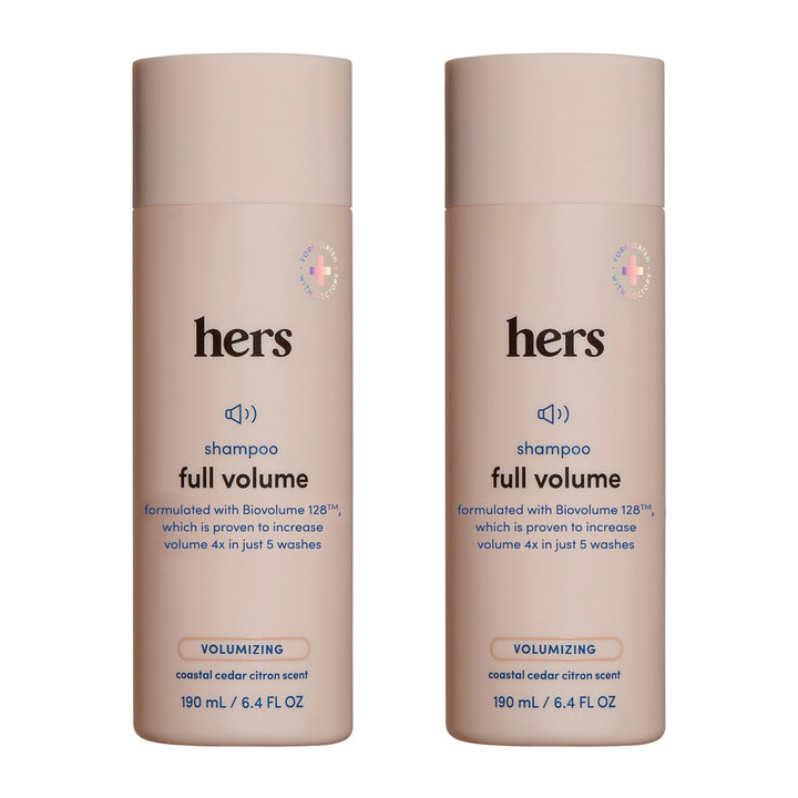 hers Full Volume Shampoo, 2 Pack - Volumizing Shampoo for Women with Biotin - Adds Lightweight Volume, Shine & Bounce - Coastal Cedar Citron - 2 x 6.4 fl oz