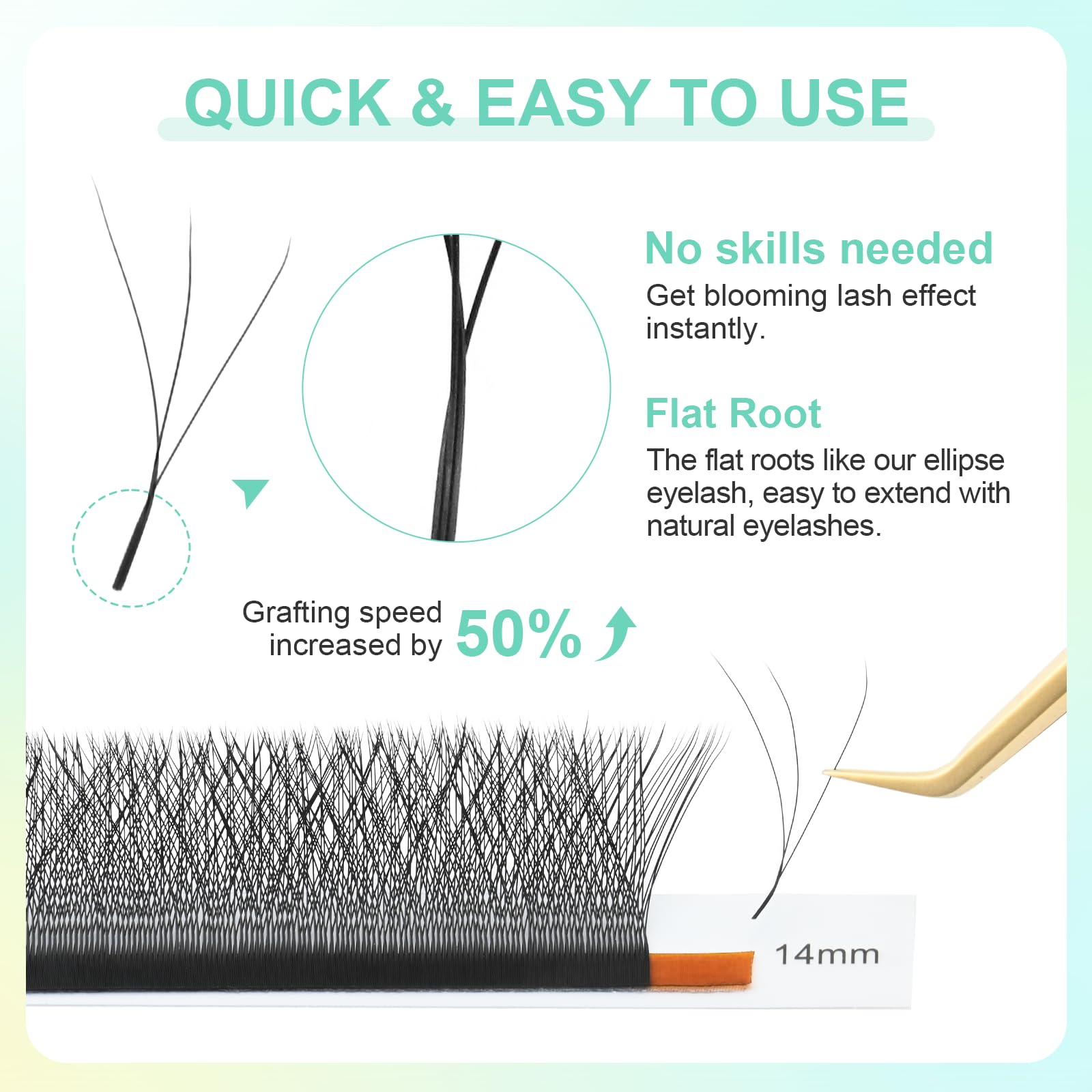 NAGARAKU W Eyelash Extension 3D Volume Premade Fan 0.07mm C curl 11mm Faux Mink Matte Black Cluster Easy Fanning yy Eye Lashes