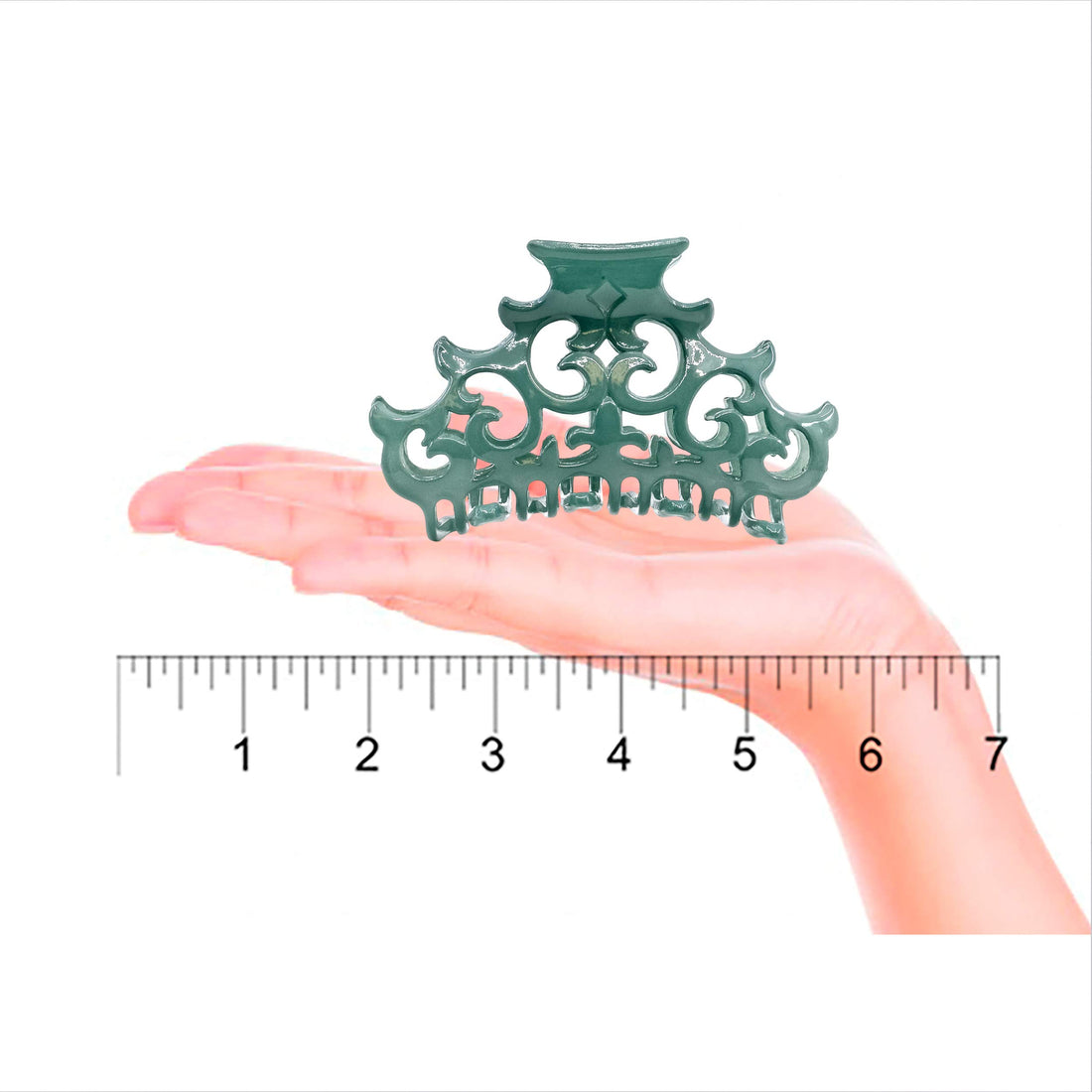 Camila Paris French Hair Clips for Women, Large Green, Antique, Girls Hair Claw Clips Jaw Fashion Durable and Styling Hair Accessories for Women, Made in France
