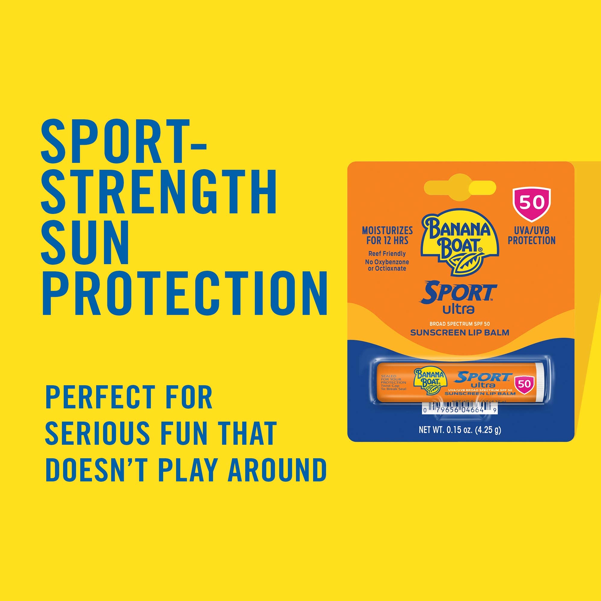 Banana Boat Sport Ultra Sunscreen Lip Balm, Broad Spectrum SPF 50+ , 0.15 Ounce , 10 Count (Pack of 1)