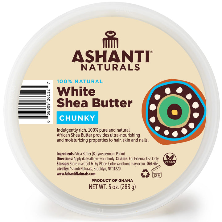 Ashanti Naturals Unrefined African Chunky Shea Butter - 5 oz - White