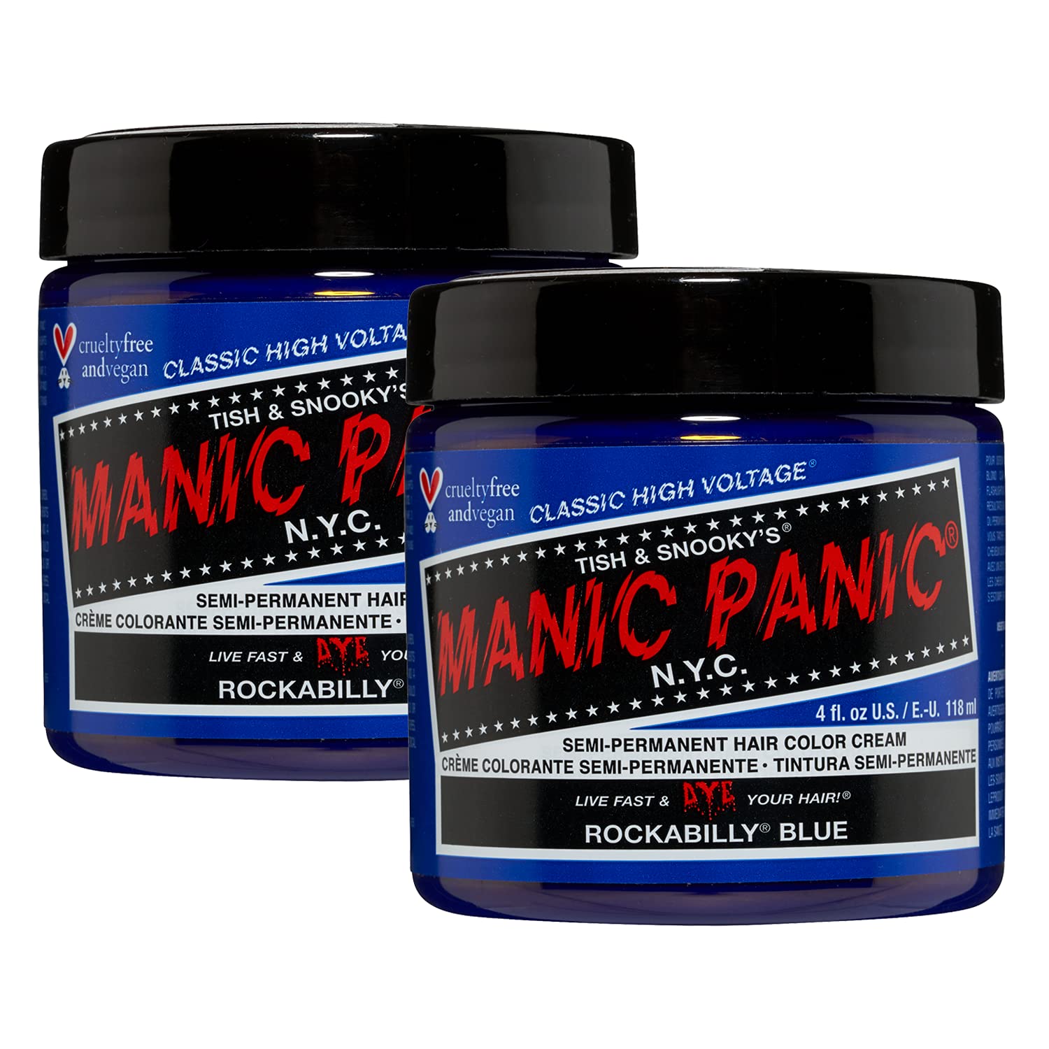 Manic Panic Semi-Permament Haircolor Rockabilly Blue 4oz (2 Pack)