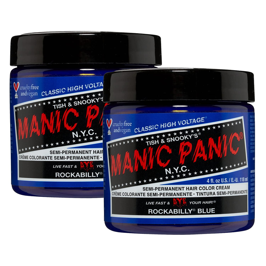 Manic Panic Semi-Permament Haircolor Rockabilly Blue 4oz (2 Pack)
