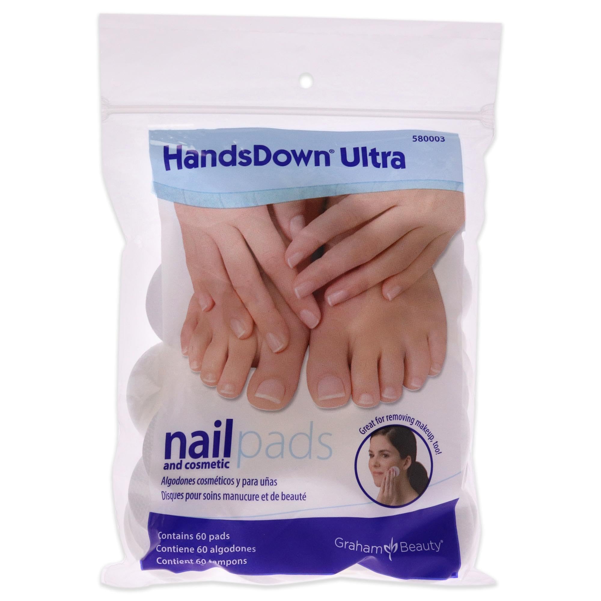 Graham Hands Down Ultra Nail and Cosmetic Pads, 60 Count