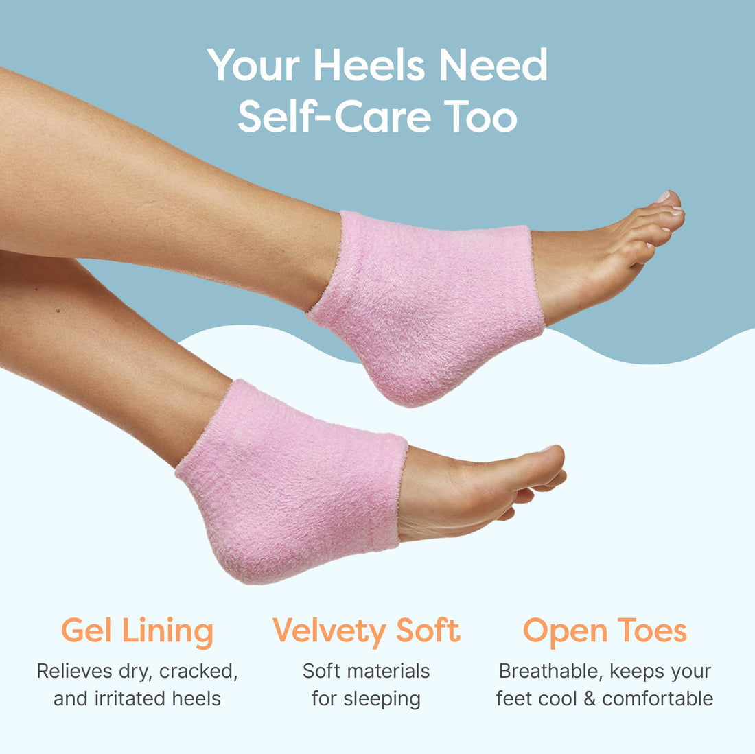 ZenToes Moisturizing Socks for Cracked Heel Treatment - Vitamin E, Olive Oil and Jojoba Oil Infused Heel Socks to Soften and Hydrate (Fuzzy Pink, Regular)