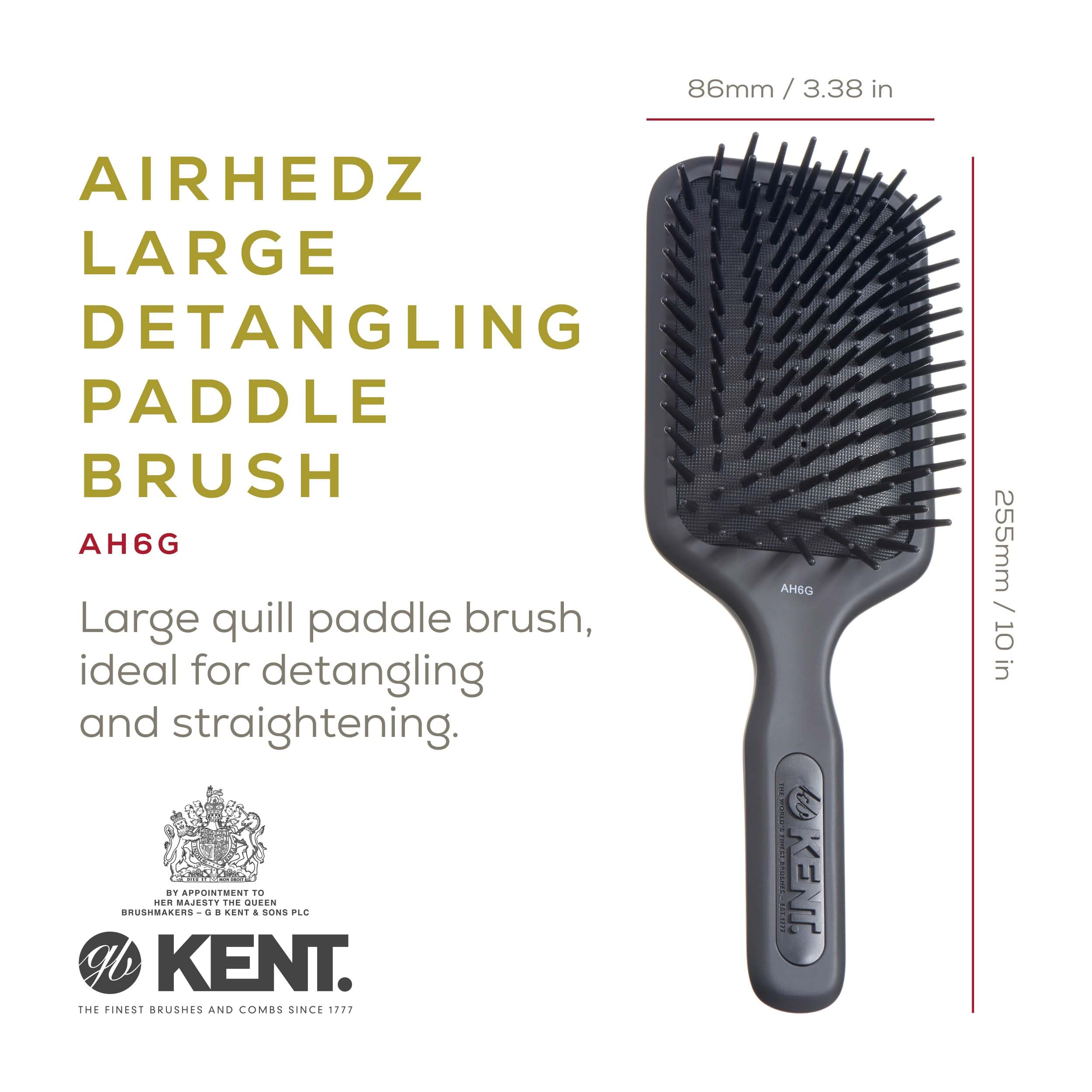 Kent AH6G Airhedz Pro Extra Large Pin Hair Brush (Fat Pin, Grey)