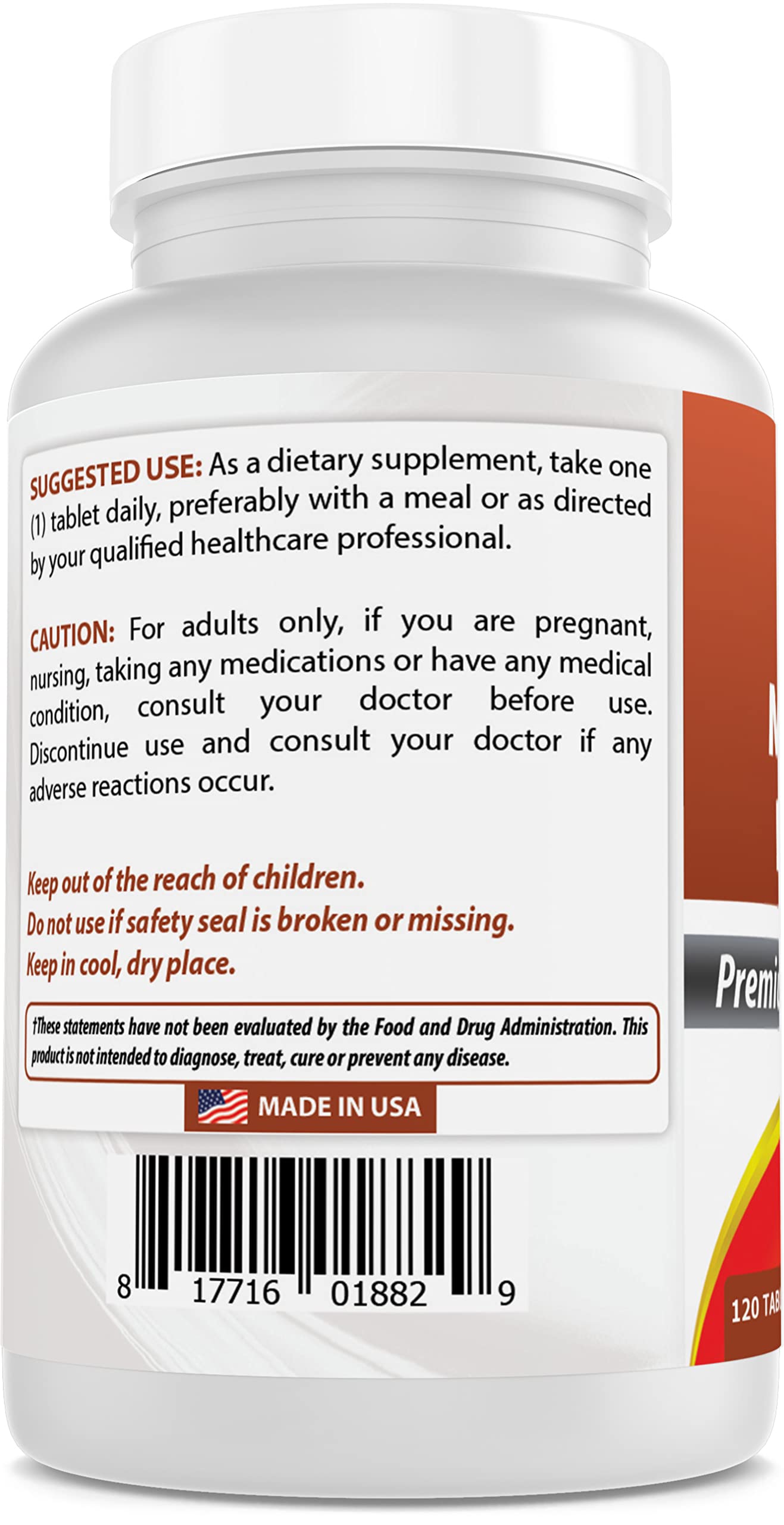 Best Naturals Calcium Magnesium Potassium - 120 Tablets - Non-GMO & Gluten Free