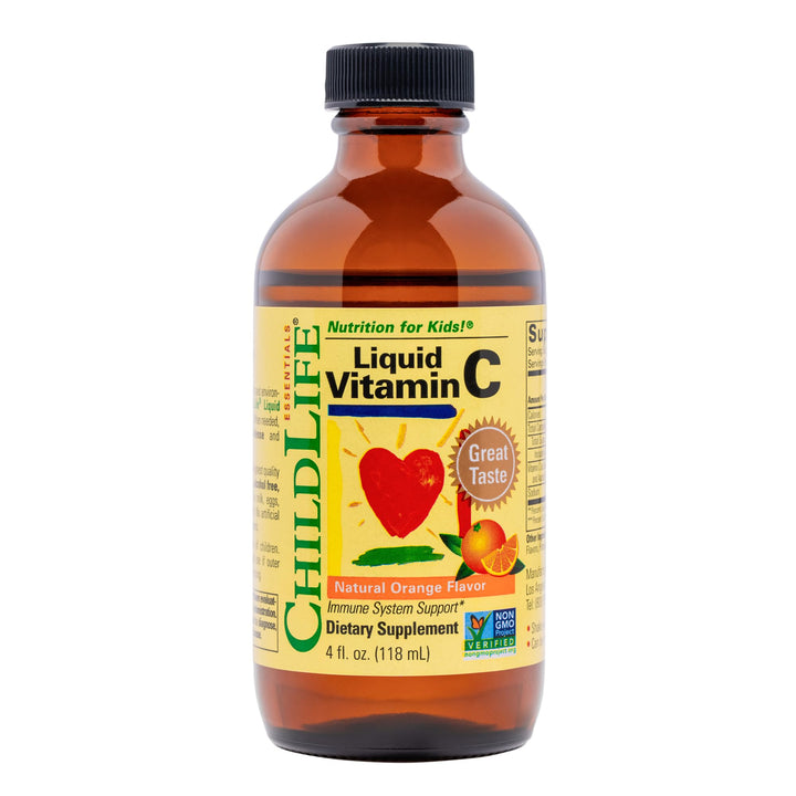 CHILDLIFE ESSENTIALS Liquid Vitamin C - Liposomal Vitamin C Liquid, Pure Vitamin C, Vitamin C for Kids, Liquid Supplement, Immune System Support, Great Taste - Natural Orange, 4 Fl Oz (Pack of 1)