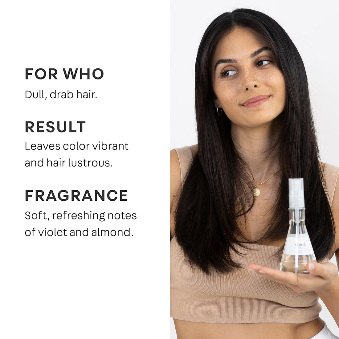 NatureLab. Tokyo Perfect Shine Oil Mist increases luminescence in dull, drab hair: Lightweight shine spray, cruelty free, heat and color protection- 4.0 fl oz.