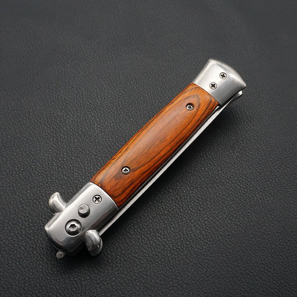 Le Fu Li Pocket Folding Flick Hair Comb For Beard, Mustache, Head Black Pearl Handle ~ Mens Pocket Comb stainless steel spring jump Brush Salon Beauty Tool