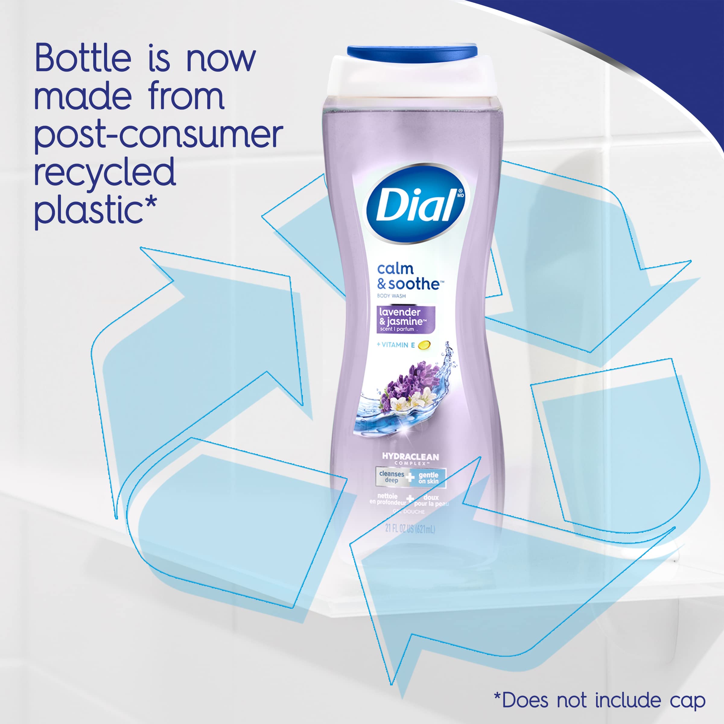 Lavender & Jasmine, 4 Count: Dial Body Wash, Lavender & Jasmine, 21 Ounce (Pack Of 4)