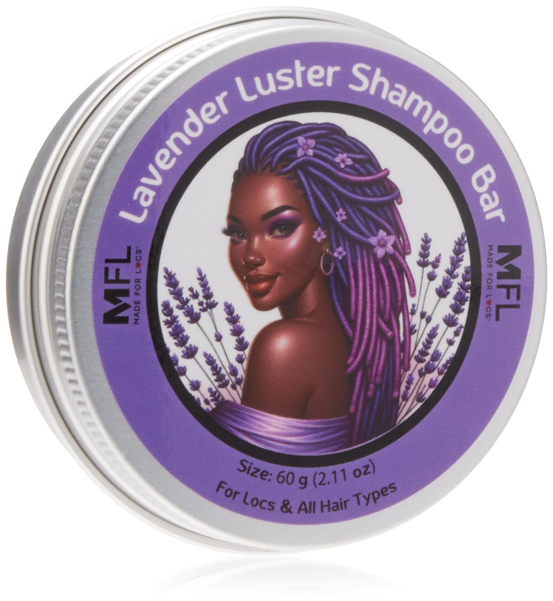 Made For Locs Shampoo Bar - Zero Waste, Travel Size, Natural Hair Cleanser for Locs & Dreadlocks, 60 g (Lavender Luster)