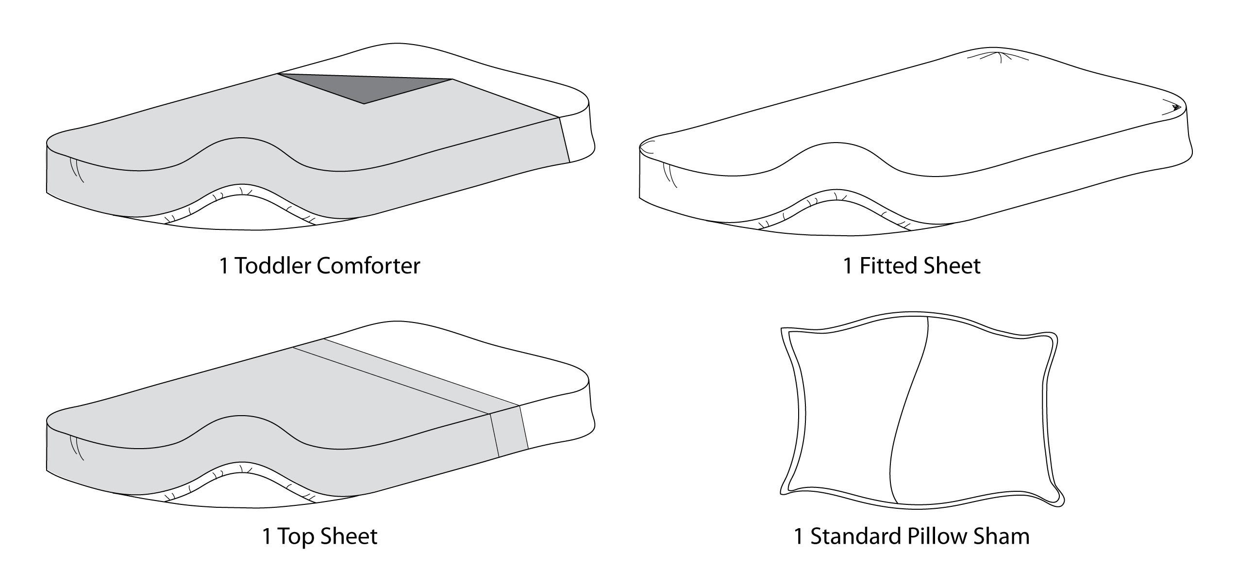 American Baby Company 100% Cotton Percale 4-Piece Toddler Bedding Set, Gray Lattice, for Boys and Girls