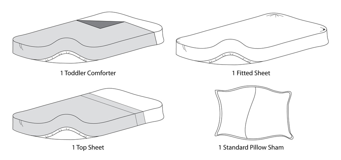 American Baby Company 100% Cotton Percale 4-Piece Toddler Bedding Set, Gray Lattice, for Boys and Girls