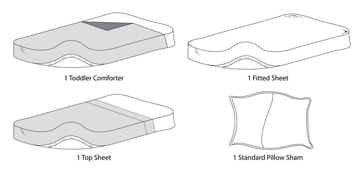 American Baby Company 100% Cotton Percale 4-Piece Toddler Bedding Set, Gray Lattice, for Boys and Girls