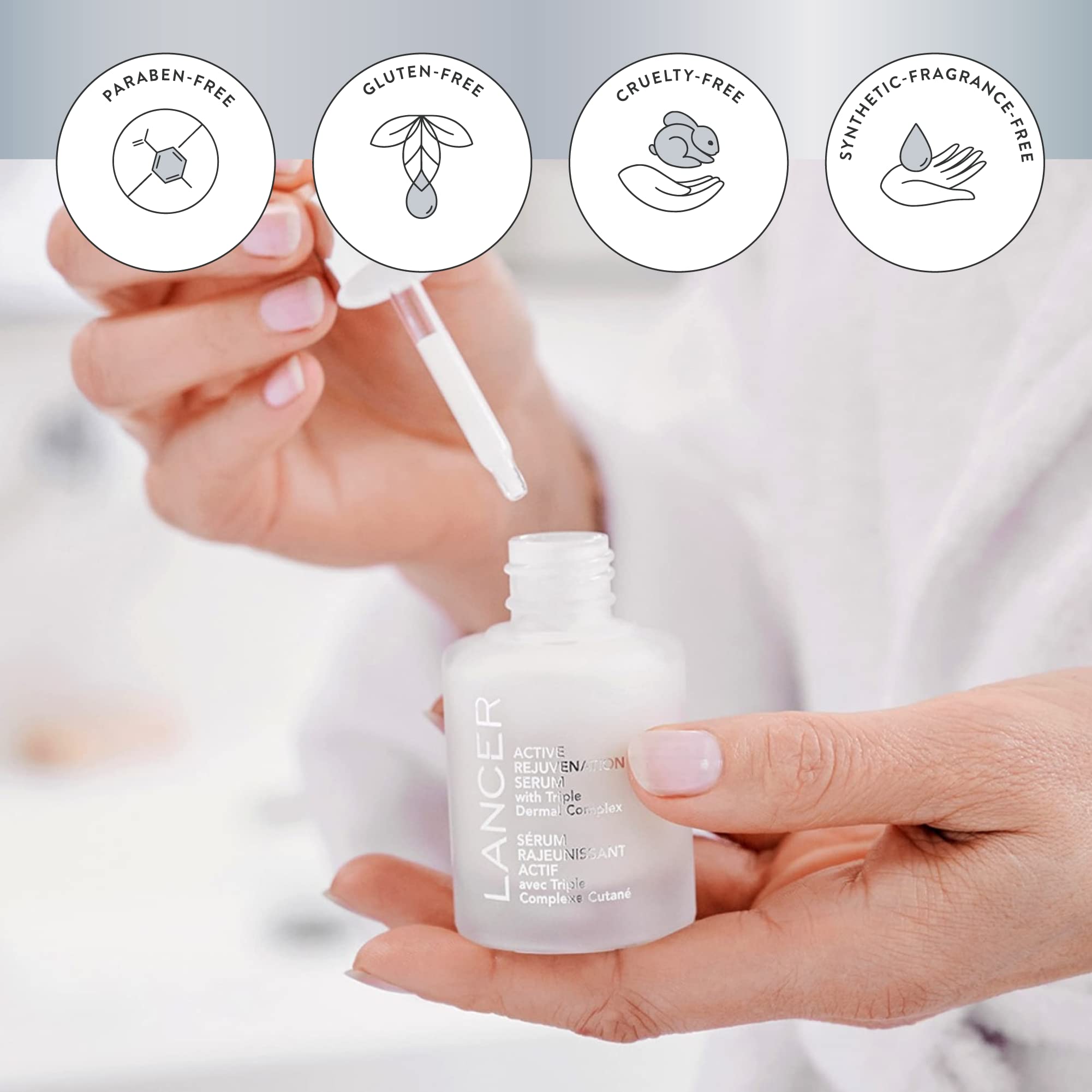 Lancer Skincare Active Rejuvenation Serum with Triple Dermal Complex, Daily Anti-Aging Face Serum, 1 Fluid Ounce