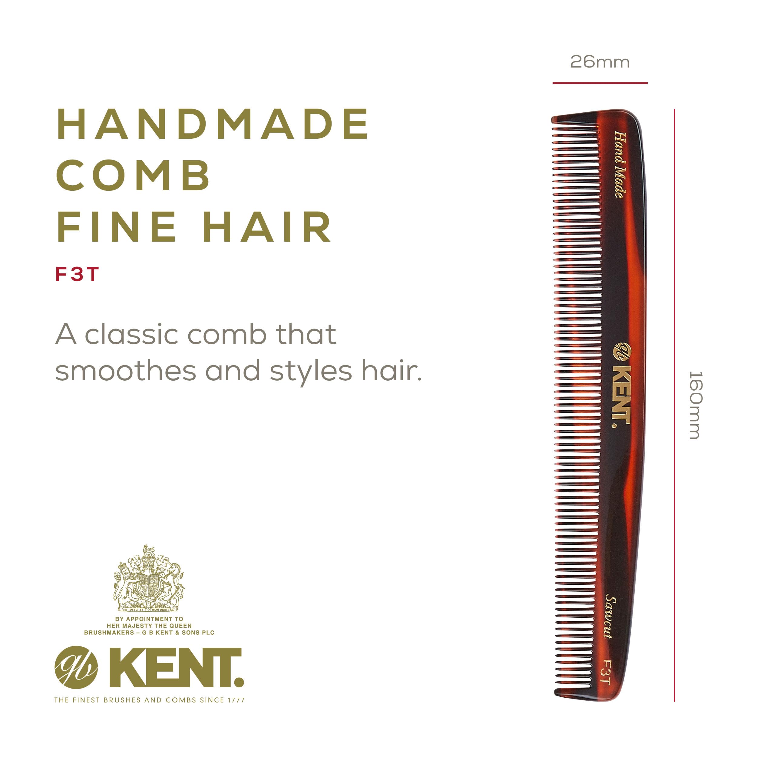 Kent Authentic Handmade Dressing Comb, Dark Brown, 160mm