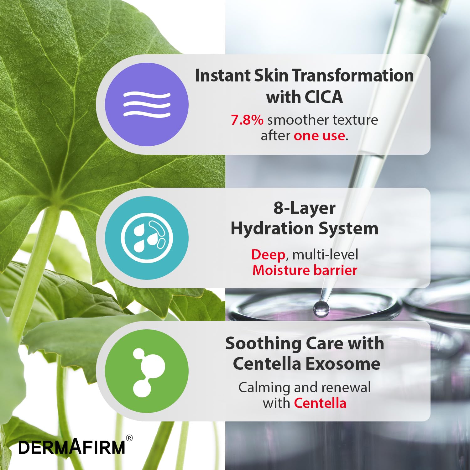 DERMAFIRM Cica AC Essence Toner 5.07 fl oz | Centella Toner AHA BHA Toner Exfoliating Toner Salicylic Acid Toner Brightening Toner Soothing Toner | K Beauty Facial Toner for Dry, Oily & Sensitive Skin