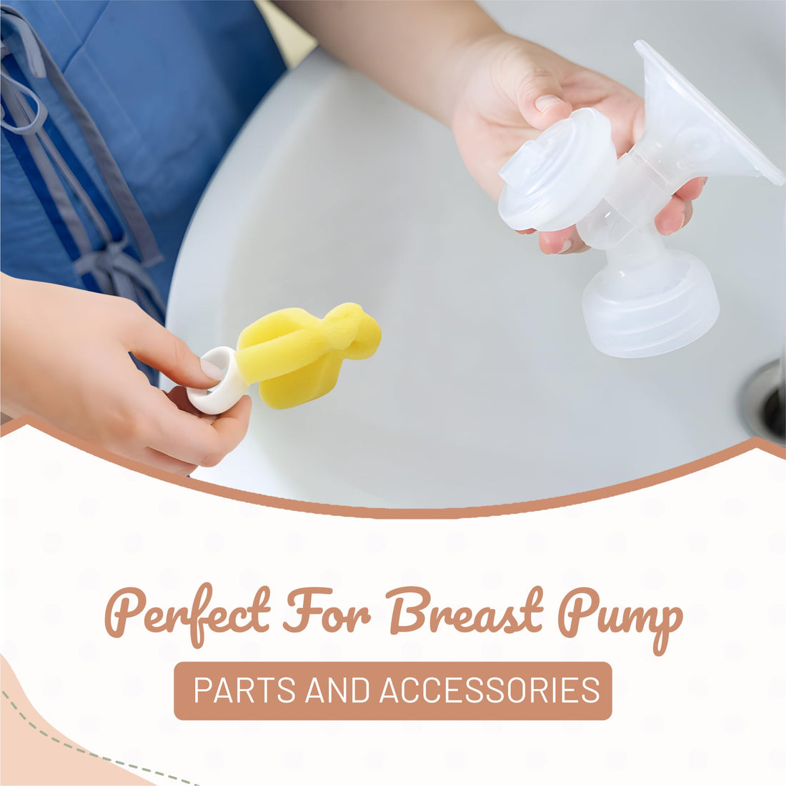 MoomooBaby Triple Baby Bottle Cleaner Brush Set - Includes Baby Bottle Brush Cleaner, Nipple Brush & Straw Cleaning Brush - Eco-Conscious Plastic Handle with Non-Slip Grip, Replaceable Sponges - Green