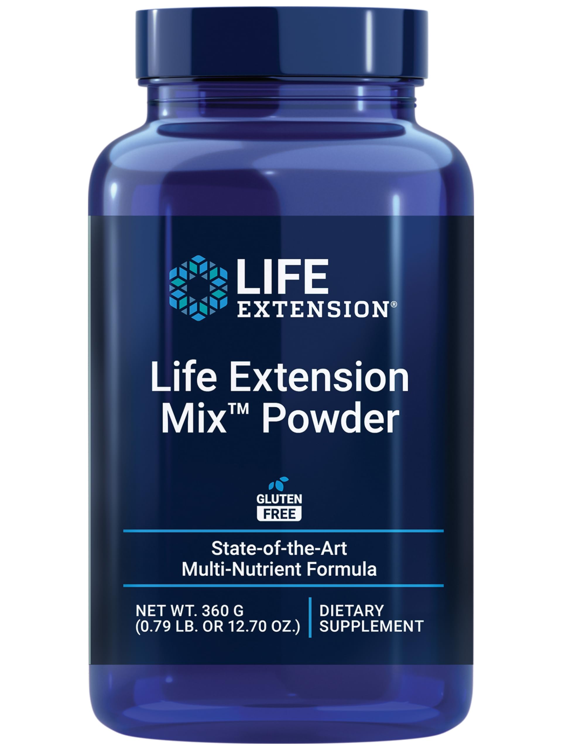 Life Extension Mix™ Powder, high Potency, Advanced Vitamin, Mineral, Fruit & Vegetable Formula, Vitamin B, C, D, E, Magnesium, for Whole-Body Health, Healthy Aging, Gluten-Free, 12.70 oz