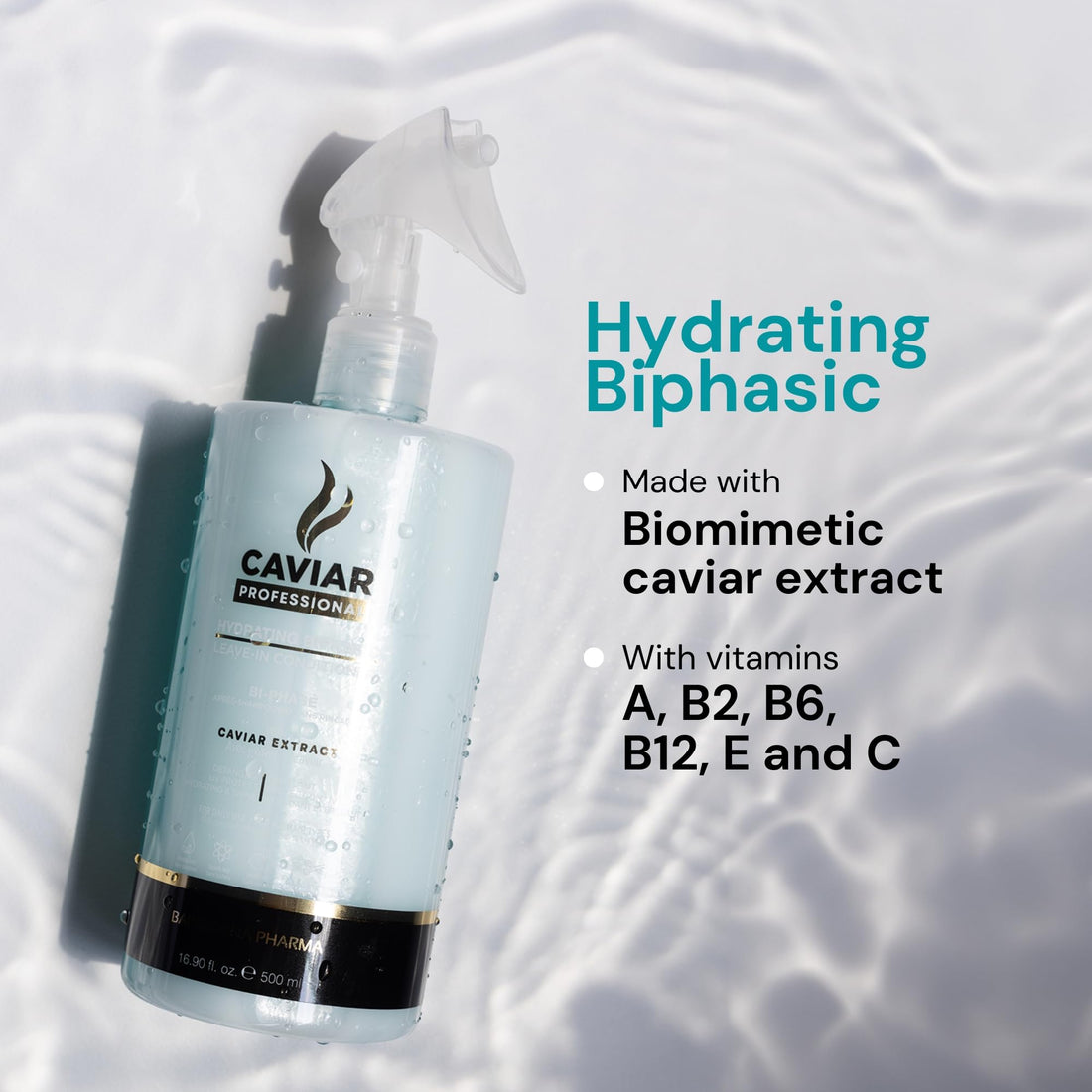 Caviar Professional Biphasic Leave In Conditioner | Deep Conditioning and Heat Protection Spray | Moisturizing Treatment to Detangle Hair, Smooth Frizz and Add Shine
