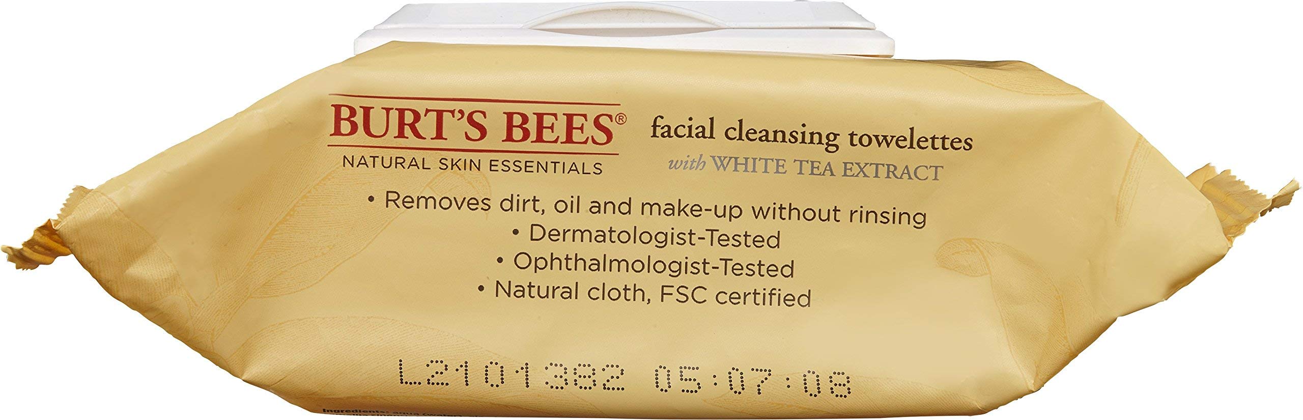 Burt's Bees Sensitive Facial Cleansing Towelettes with White Tea Extract - 30 Count (Pack of 2)