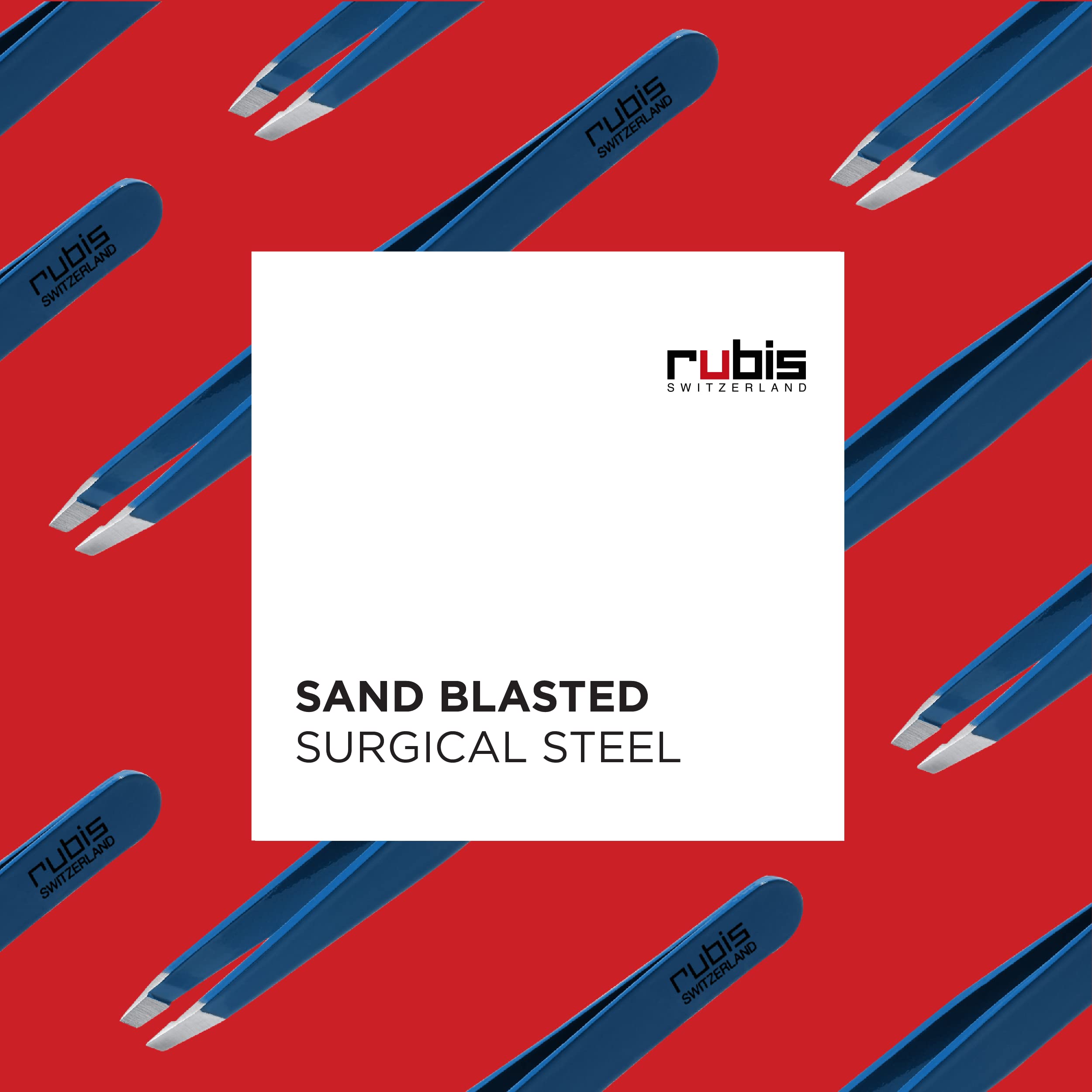 Rubis Switzerland Blue Slant Tweezer 1K1.09