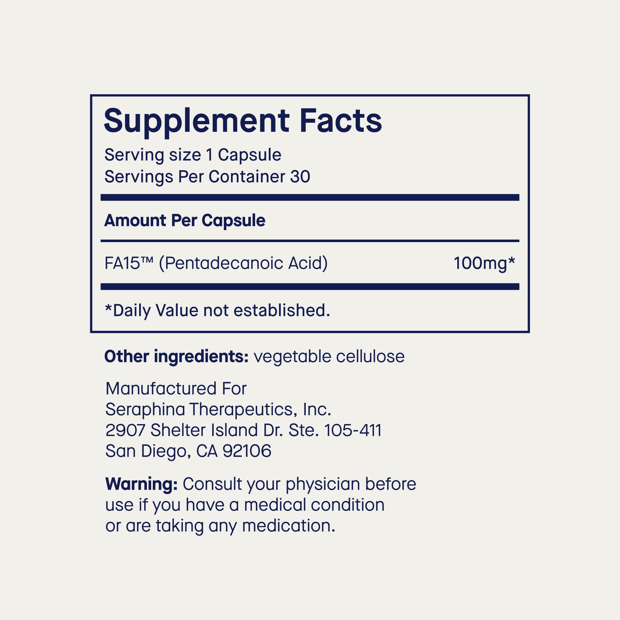 Fatty15 Pure C15:0 Pentadecanoic Acid Supplement - 3X Cellular Benefits of Omega-3 - Longevity Supplement - Supports Gut & Liver Health - Vegan-Friendly Capsule 90 Count