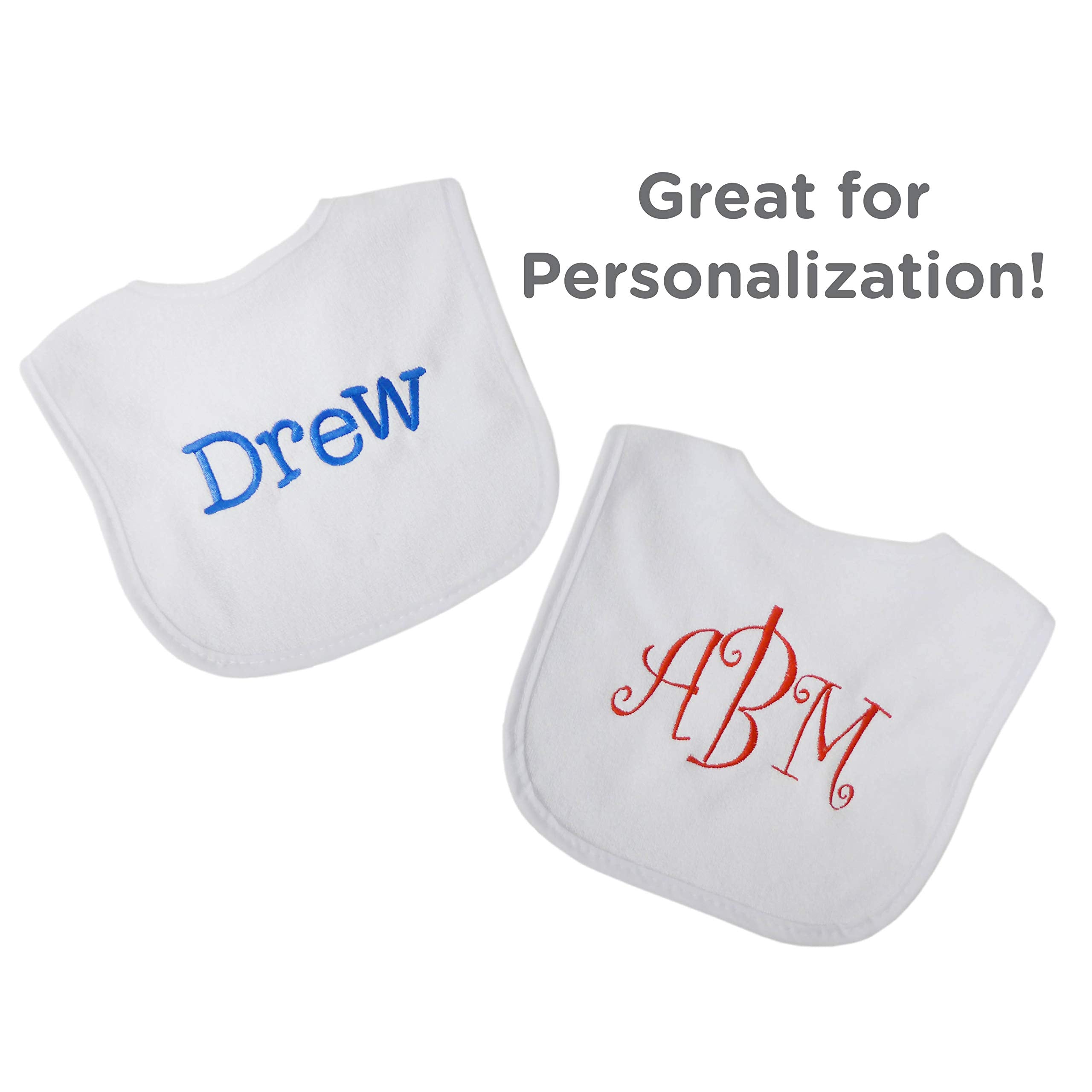 Neat Solutions 2-Ply Knit Terry Solid Color Feeder Bibs in White - 10 Count(Pack of 1)