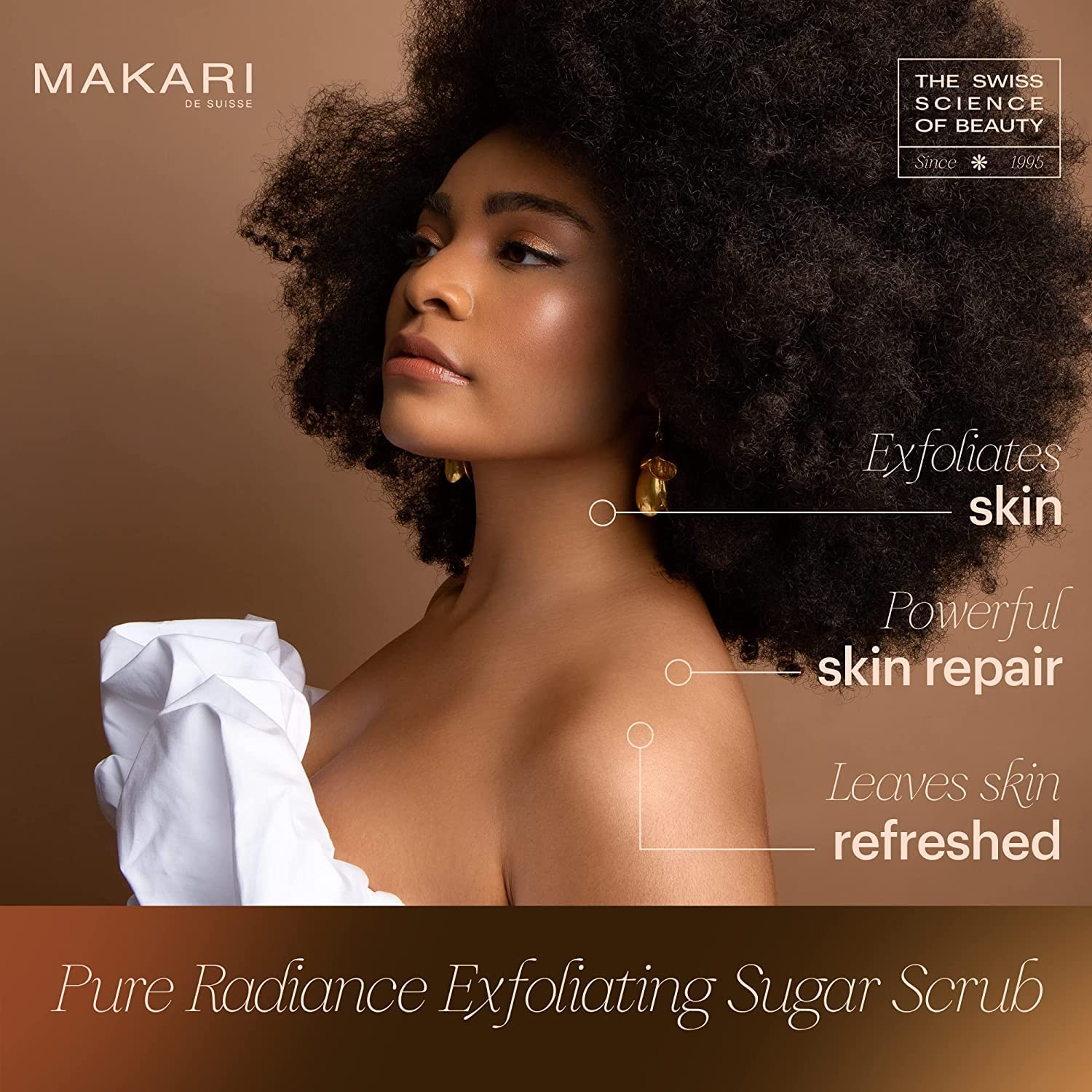 Makari Pure Radiance Exfoliating Face Scrub (5.92 fl oz) | Exfoliating Body Scrub | Skin Care Hand and Body Exfoliator with Papaya, Pineapple and Pomegranate Exfoliant
