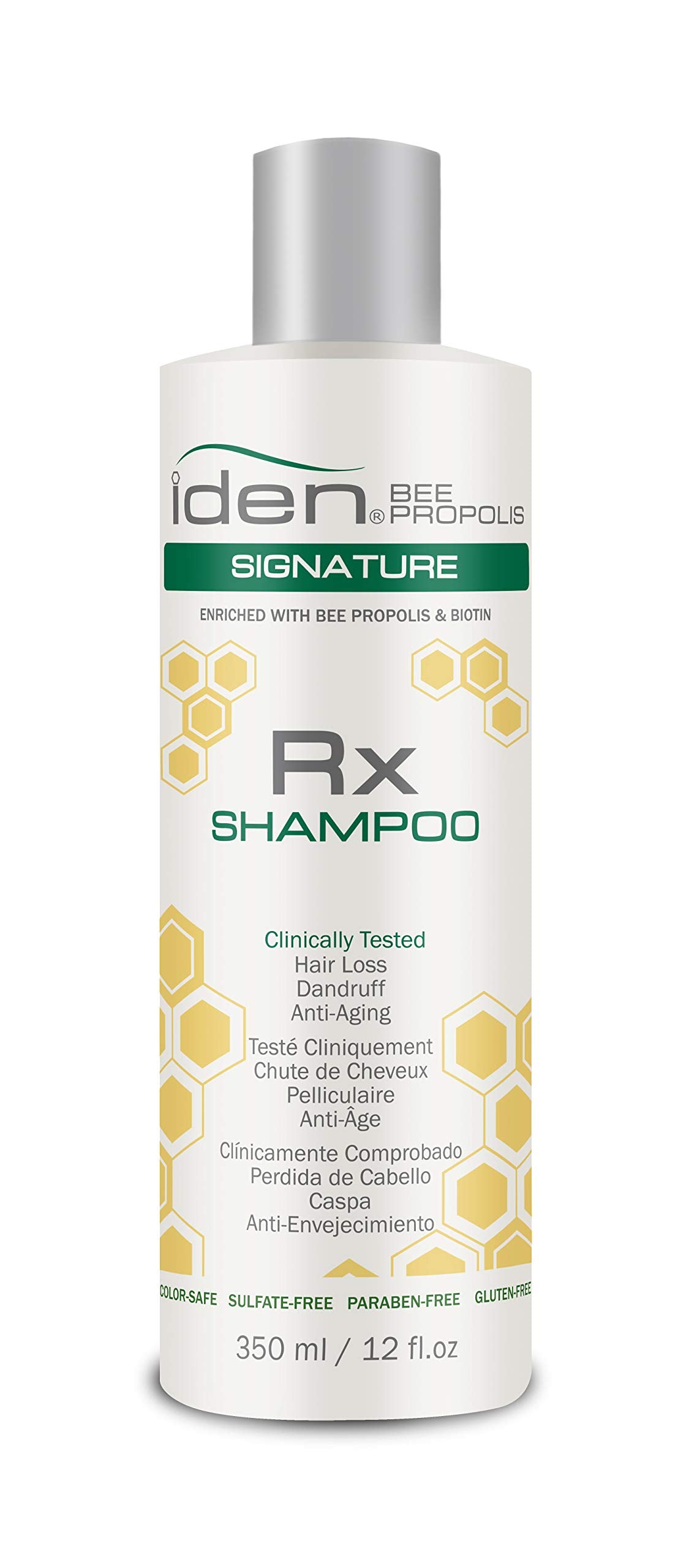 Iden Bee Propolis Signature Rx Shampoo With Saw Palmetto For Reducing Hair Loss and Dandruff (350 ml / 12 fl.oz)