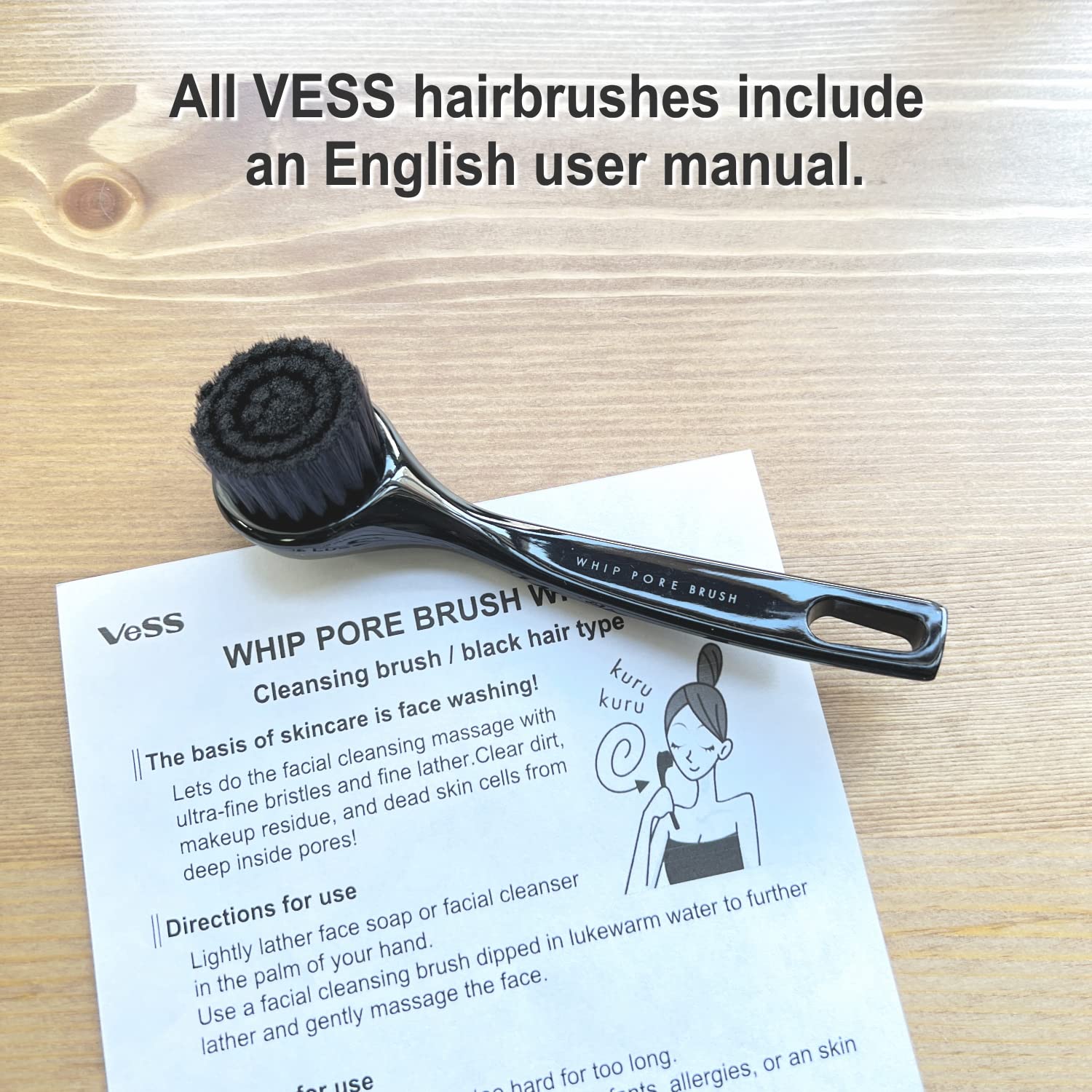 Japanese Soft ''Whip Pore'' Face Cleansing Brush by VESS