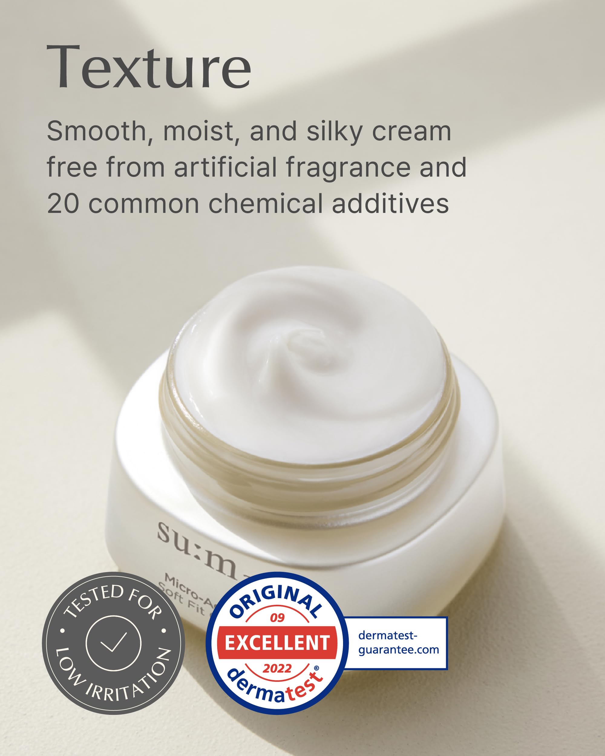 SU:M Micro-Active Soft Fit Cream (1.67 fl oz) - Deep Hydration for Elasticty, Sensitive Skin. Korean Skin Care. Peptides, Fermented Nutrients.