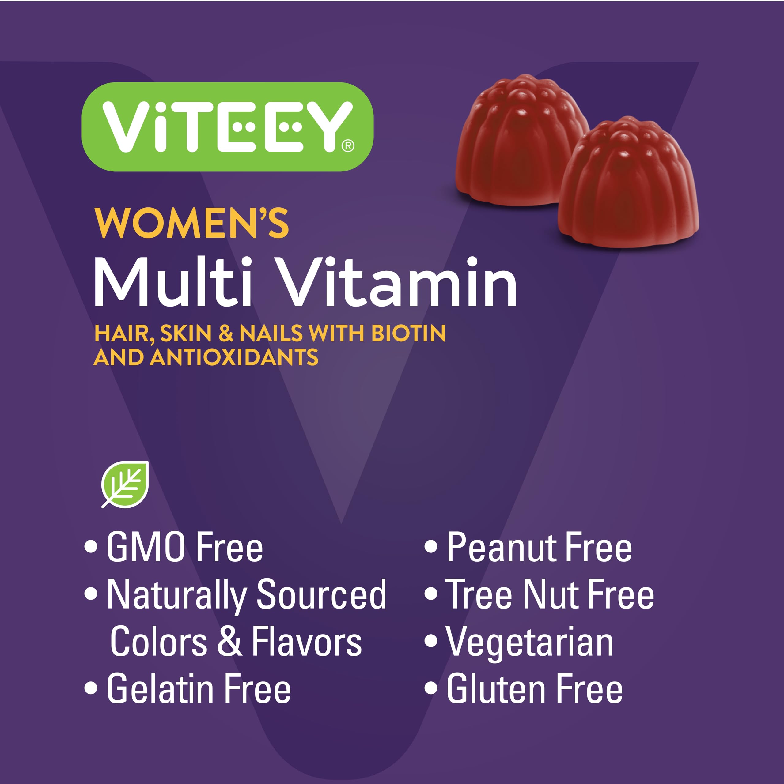 Womens Multivitamin Gummies - Immune Support - 12 in 1 Essential Daily Vitamins & Minerals - Vitamin A, C, D3, E, B6, B12, Folic Acid, Biotin, Calcium, Zinc & More - Vegetarian - Raspberry Flavored