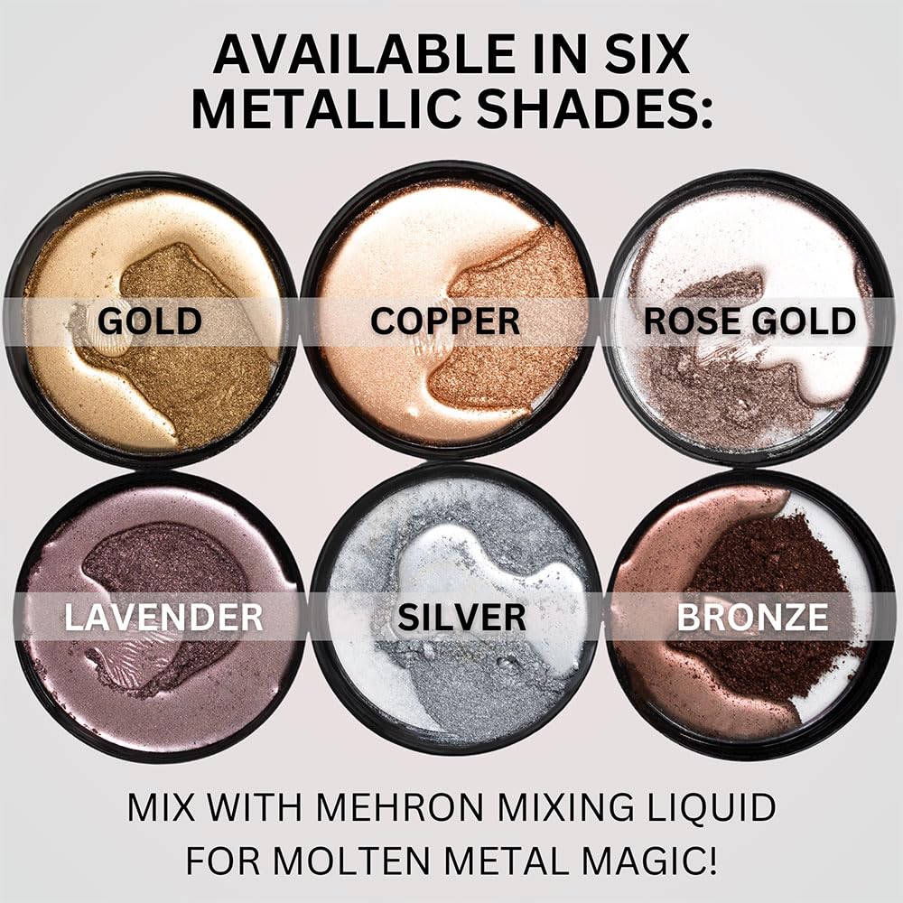 Mehron Metallic Powder with Mixing Liquid, 1 oz, Silver