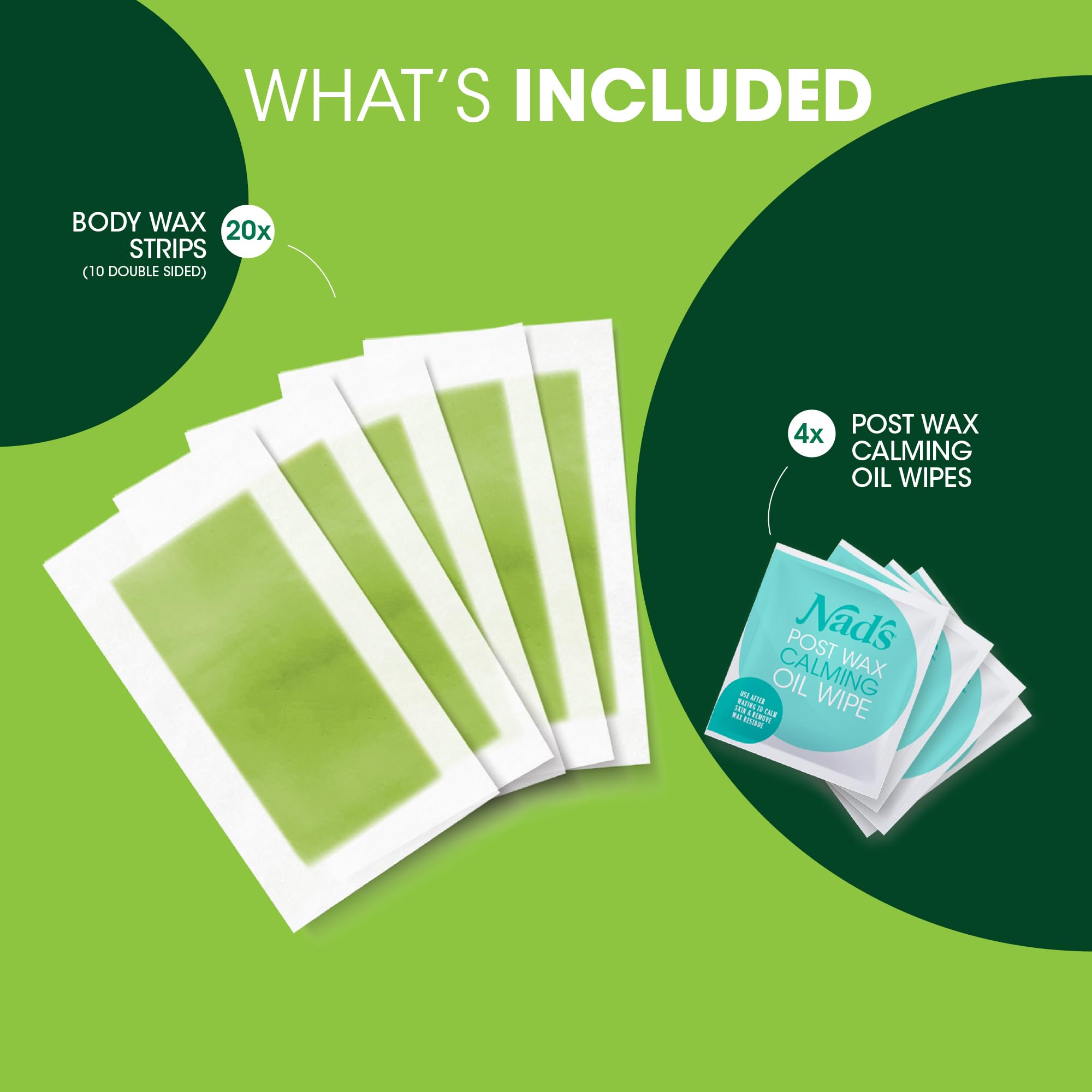 Nad's Body Wax Strips, 20 Count