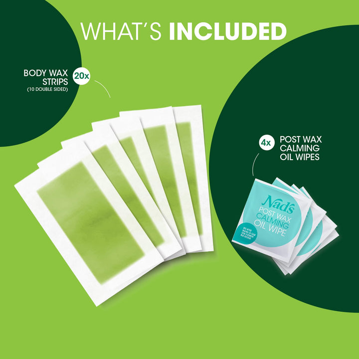 Nad's Body Wax Strips, 20 Count